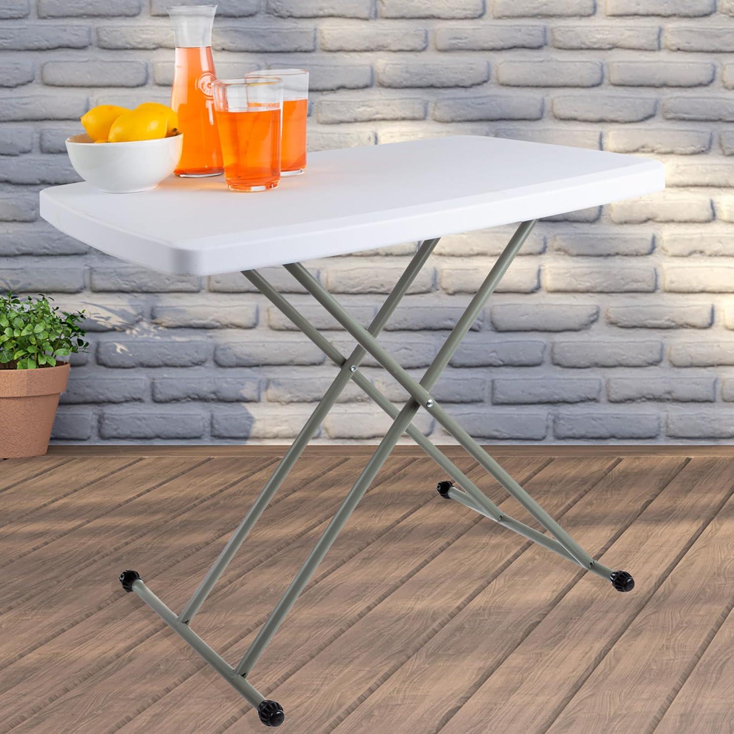 imageFolding Table Lightweight Portable Folding Desk Small Plastic Table for Camping Playing Cards and Crafting by Lavish Home WhiteWhite