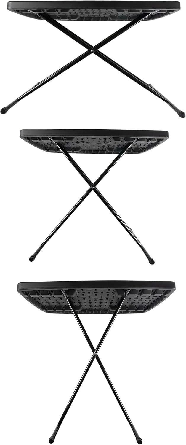 imageFolding Table Lightweight Portable Folding Desk Small Plastic Table for TV Tray Playing Cards and Craft Room by Lavish Home WhiteBlack Set of 2