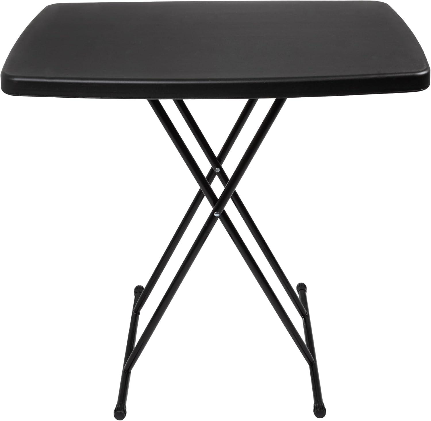 imageFolding Table Lightweight Portable Folding Desk Small Plastic Table for TV Tray Playing Cards and Craft Room by Lavish Home WhiteBlack Set of 2