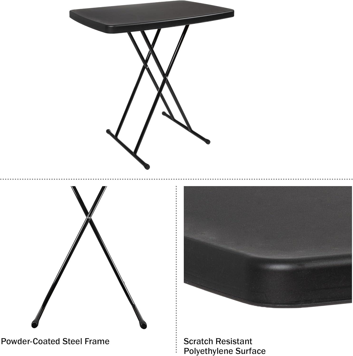 imageFolding Table Lightweight Portable Folding Desk Small Plastic Table for TV Tray Playing Cards and Craft Room by Lavish Home WhiteBlack Set of 2