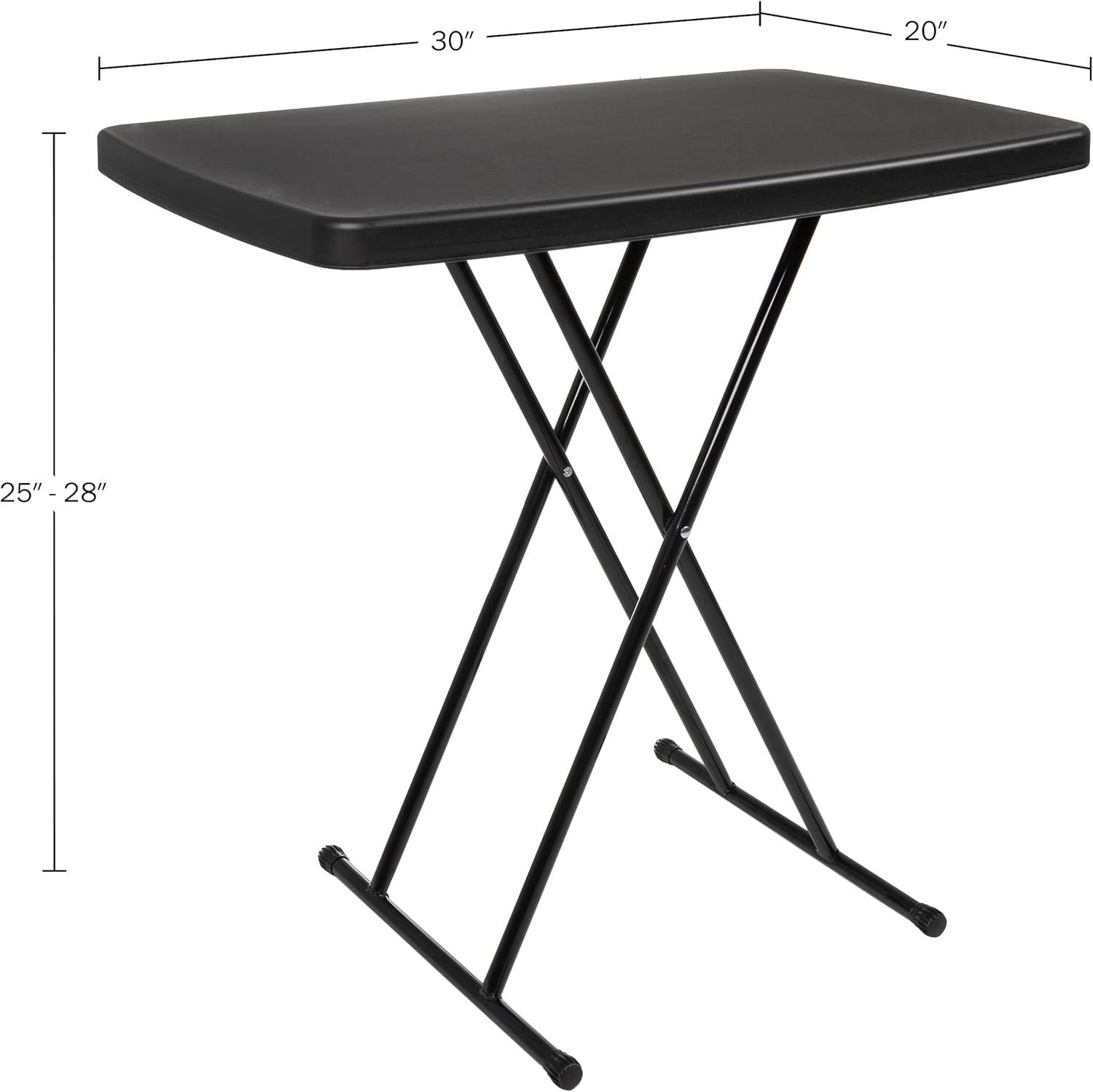 imageFolding Table Lightweight Portable Folding Desk Small Plastic Table for TV Tray Playing Cards and Craft Room by Lavish Home WhiteBlack Set of 2