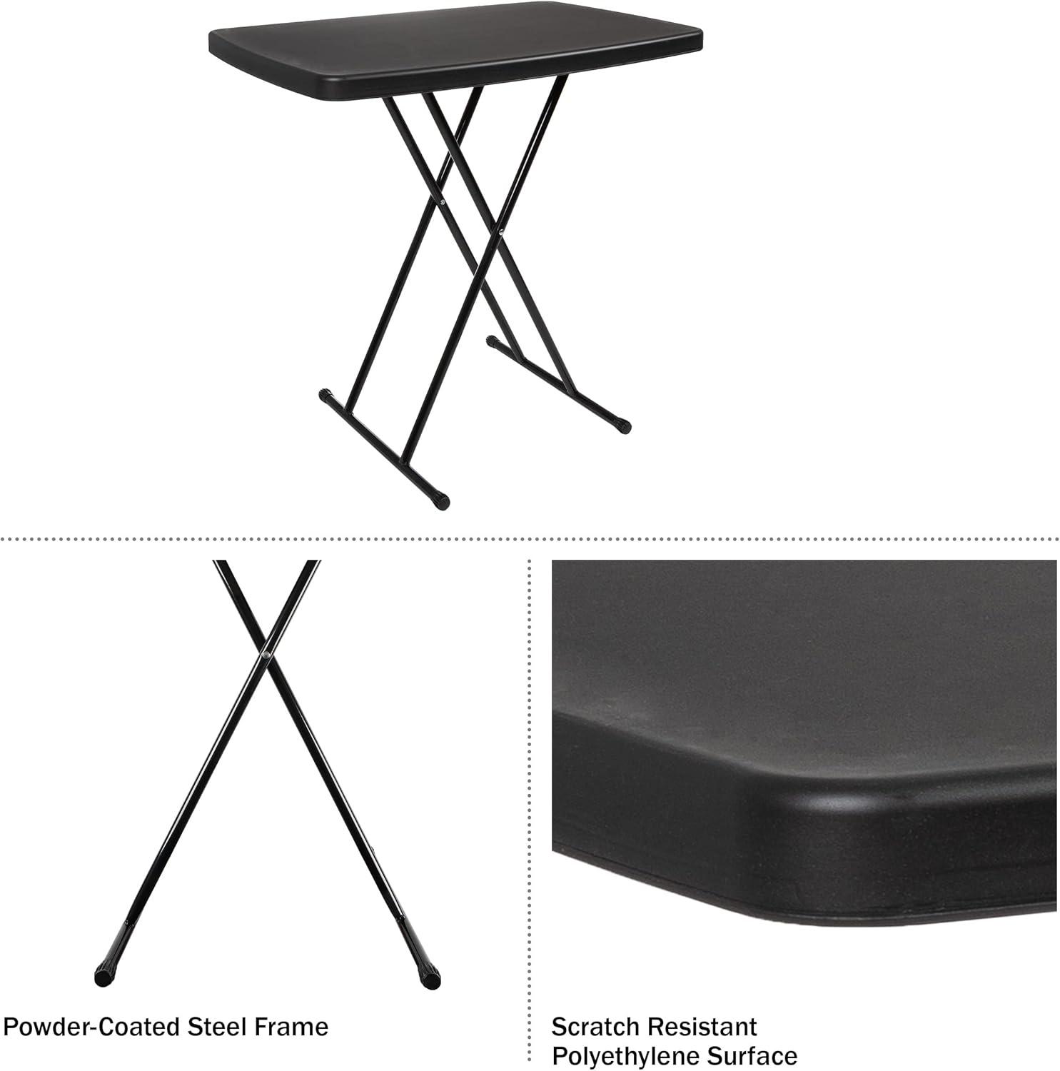 imageFolding Table Lightweight Portable Folding Desk Small Plastic Table for TV Tray Playing Cards and Craft Room by Lavish Home WhiteBlack