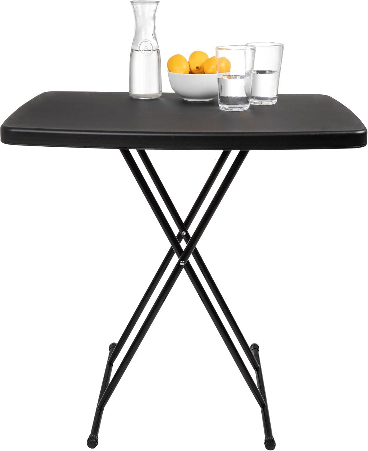 imageFolding Table Lightweight Portable Folding Desk Small Plastic Table for TV Tray Playing Cards and Craft Room by Lavish Home WhiteBlack