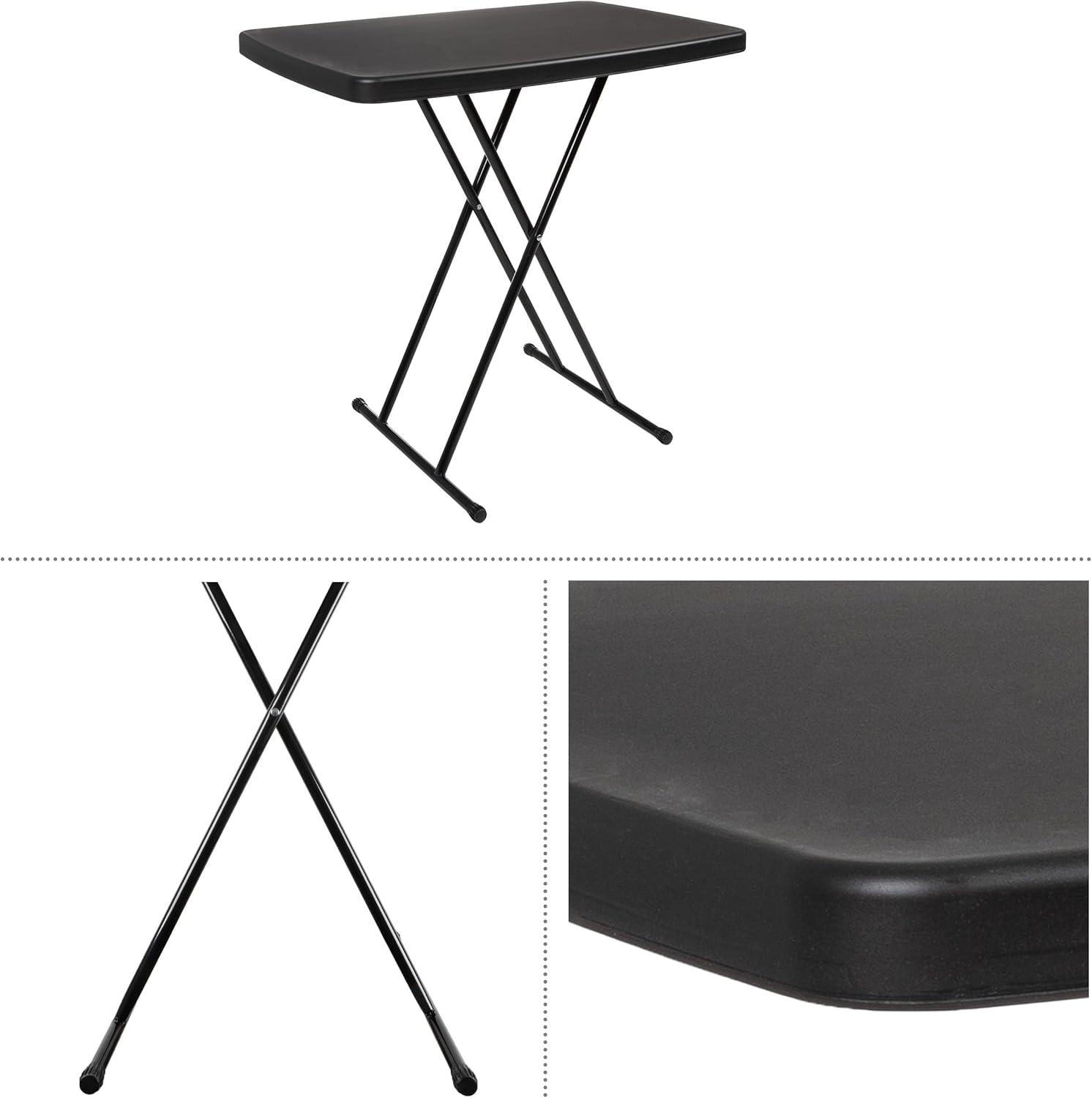 imageFolding Table Lightweight Portable Folding Desk Small Plastic Table for TV Tray Playing Cards and Craft Room by Lavish Home WhiteBlack