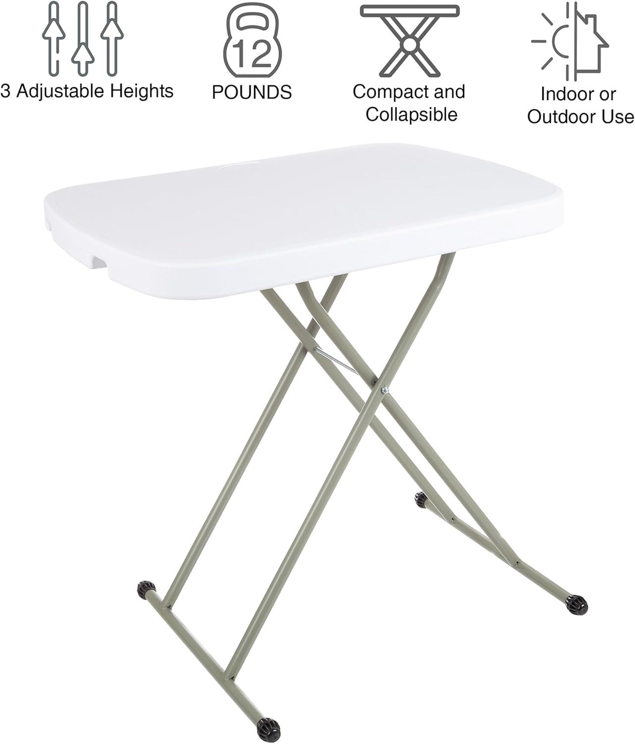 imageFolding Table Lightweight Portable Folding Desk Small Plastic Table for TV Tray Playing Cards and Craft Room by Lavish Home WhiteWhite