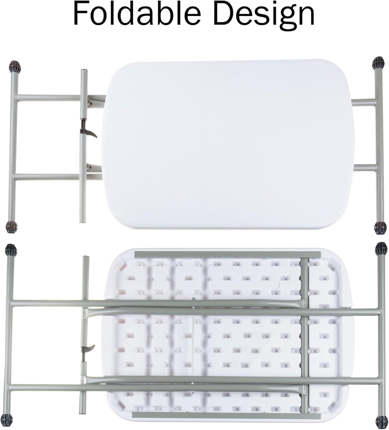 imageFolding Table Lightweight Portable Folding Desk Small Plastic Table for TV Tray Playing Cards and Craft Room by Lavish Home WhiteWhite