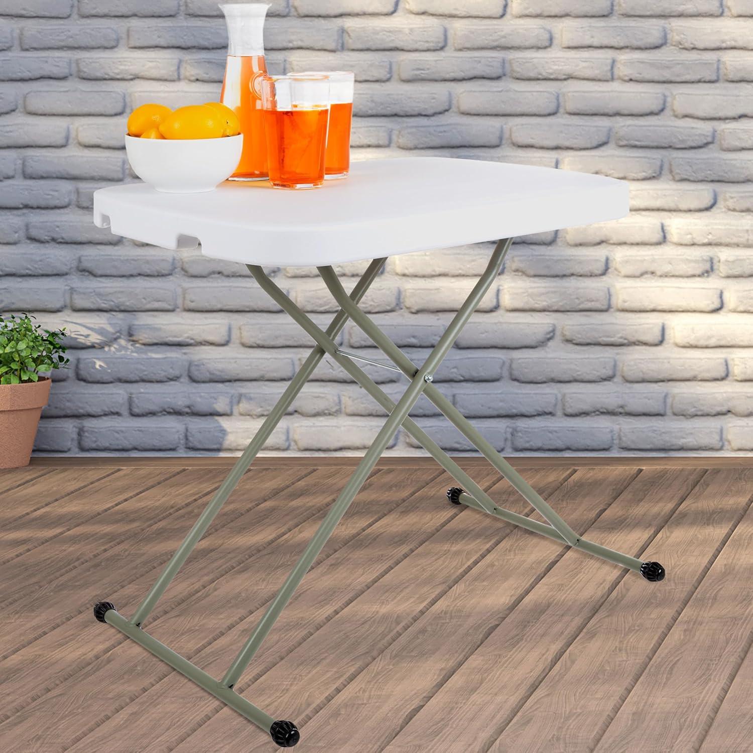 imageFolding Table Lightweight Portable Folding Desk Small Plastic Table for TV Tray Playing Cards and Craft Room by Lavish Home WhiteWhite