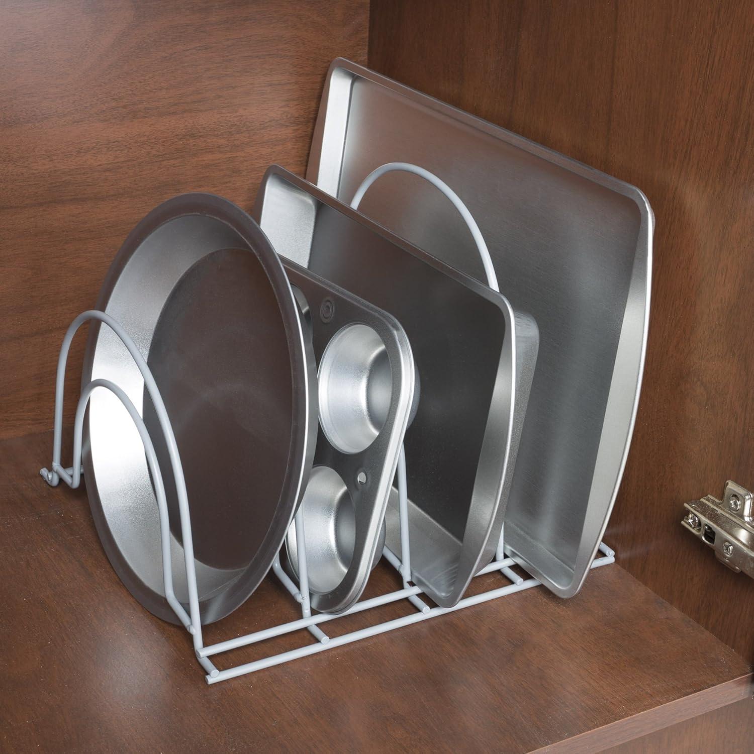 imageKitchen Cabinet Pot Pan and Lid Organizer and Holder Iron Storage Pantry Rack Shelf for Pots and Pans Houseware Bakeware and More by Lavish Home