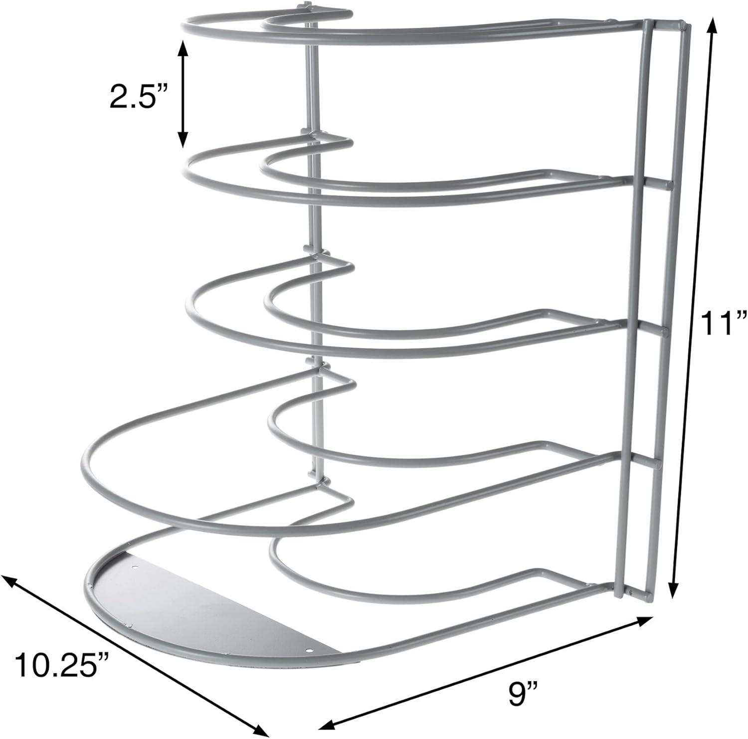 imageKitchen Cabinet Pot Pan and Lid Organizer and Holder Iron Storage Pantry Rack Shelf for Pots and Pans Houseware Bakeware and More by Lavish Home