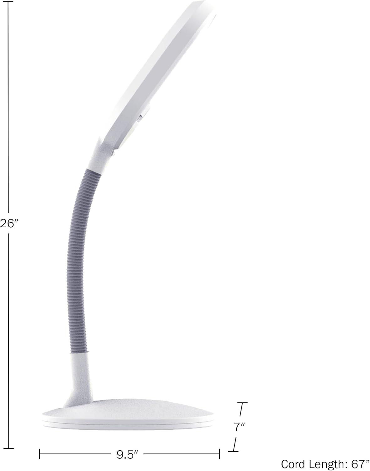 imageLED Desk Lamp Sunlight Lamp with Adjustable Gooseneck Arm Home and Office Desk Lamps Great for Reading and Crafting by Lavish Home WhiteWhite