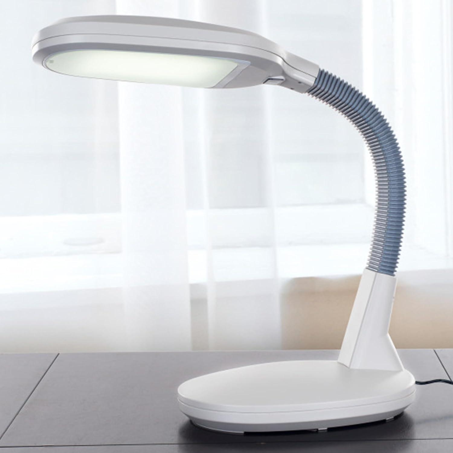 imageLED Desk Lamp Sunlight Lamp with Adjustable Gooseneck Arm Home and Office Desk Lamps Great for Reading and Crafting by Lavish Home WhiteWhite