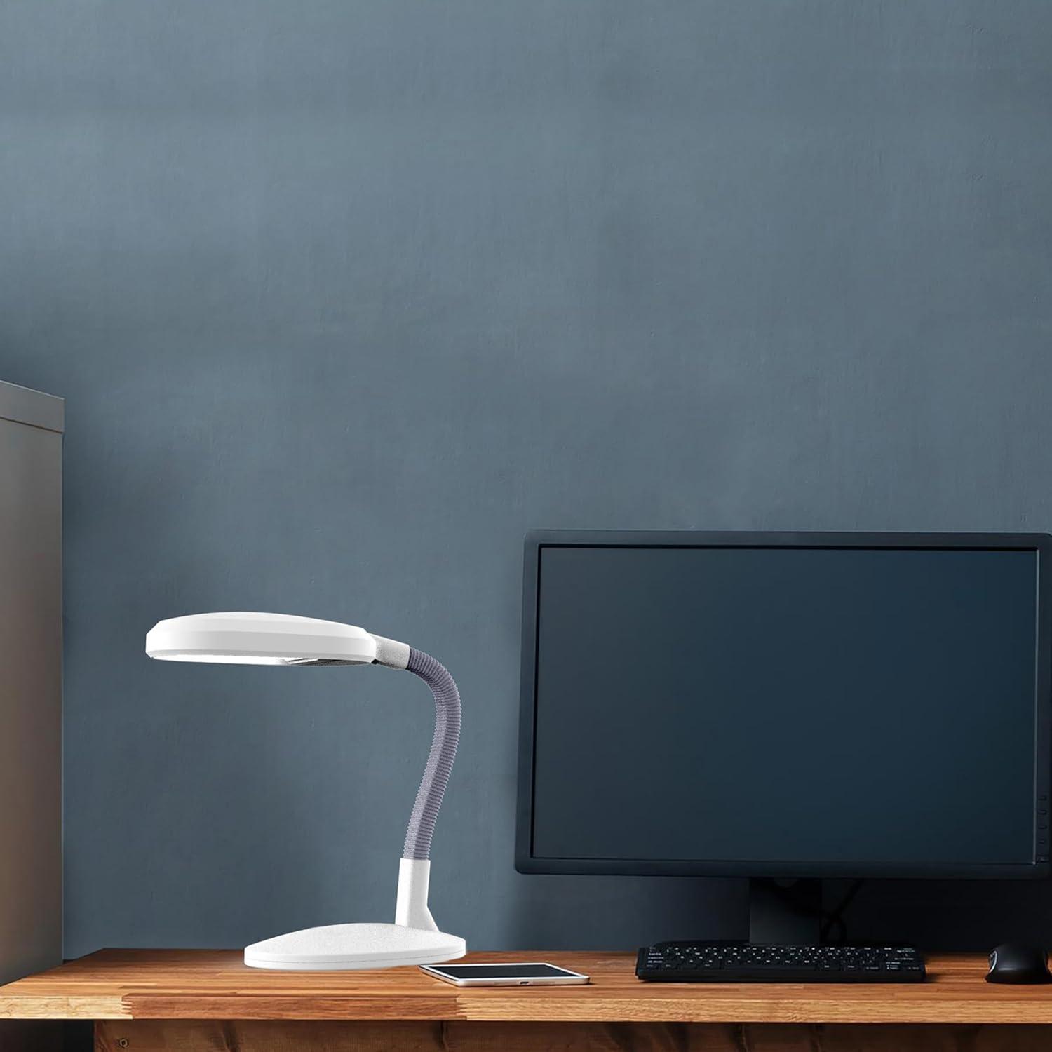 imageLED Desk Lamp Sunlight Lamp with Adjustable Gooseneck Arm Home and Office Desk Lamps Great for Reading and Crafting by Lavish Home WhiteWhite