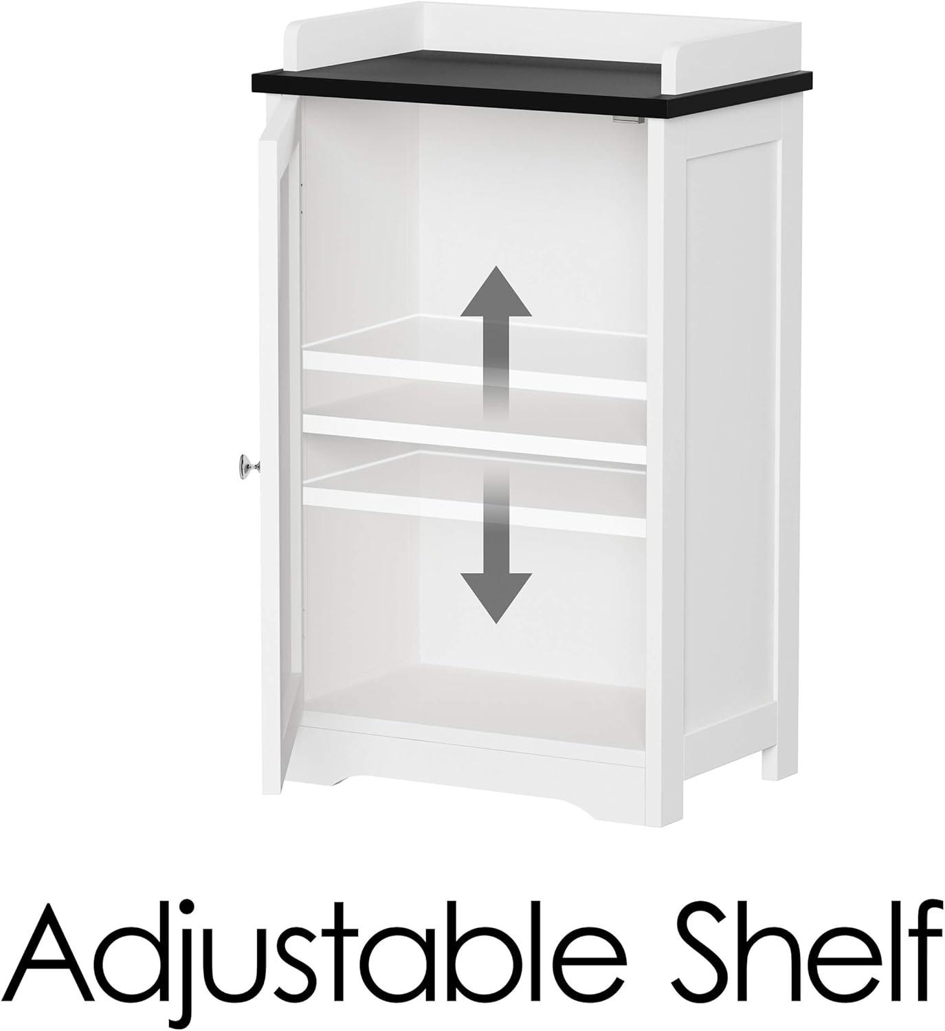 imageLavish Home 2Tier Bathroom Floor Storage Cabinet 29 Tall Free Standing White Cupboard with Adjustable Shelf ShutterStyle ampamp Slatted Look Door Towel Toiletries or Laundry Organizer