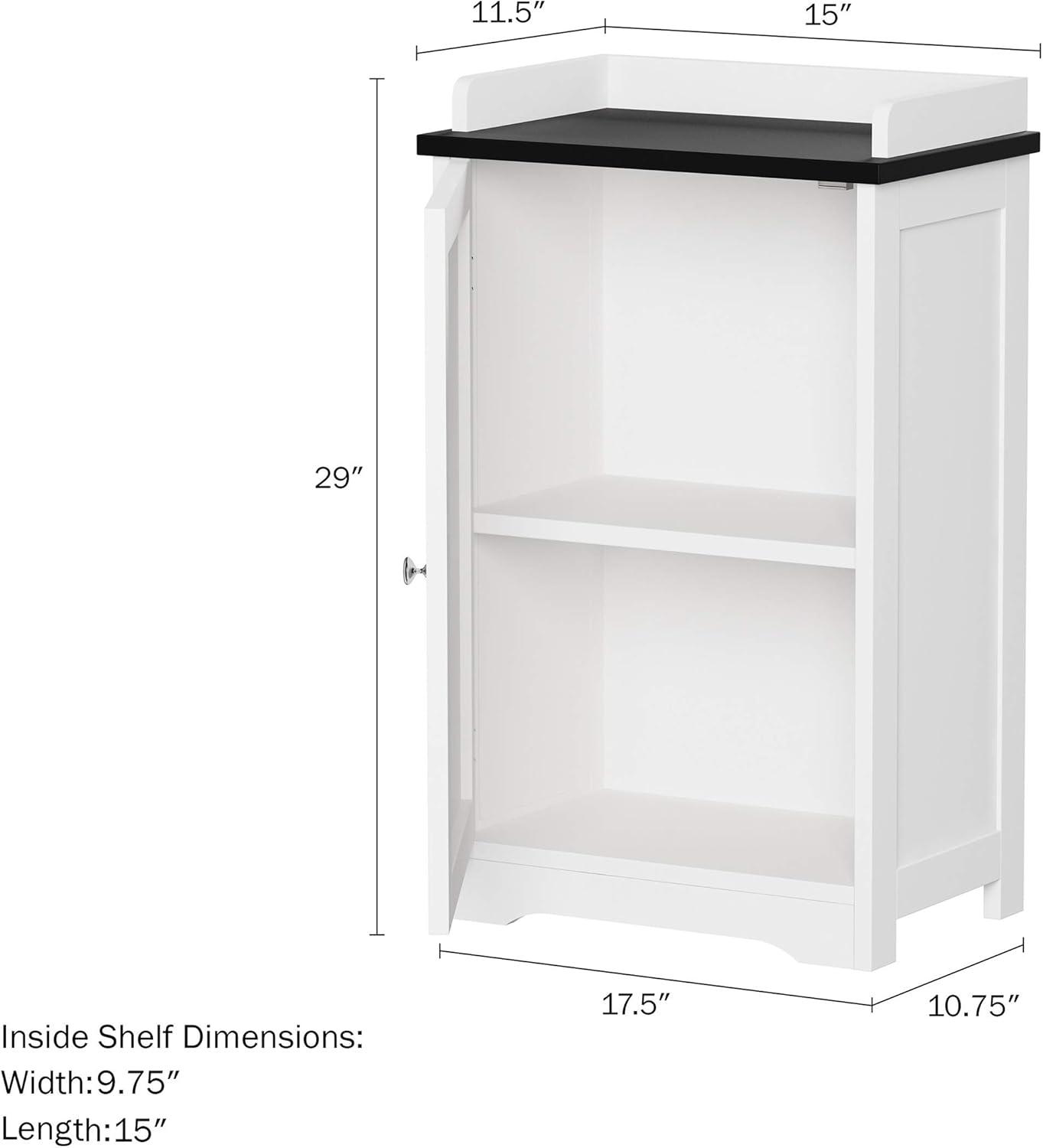 imageLavish Home 2Tier Bathroom Floor Storage Cabinet 29 Tall Free Standing White Cupboard with Adjustable Shelf ShutterStyle ampamp Slatted Look Door Towel Toiletries or Laundry Organizer