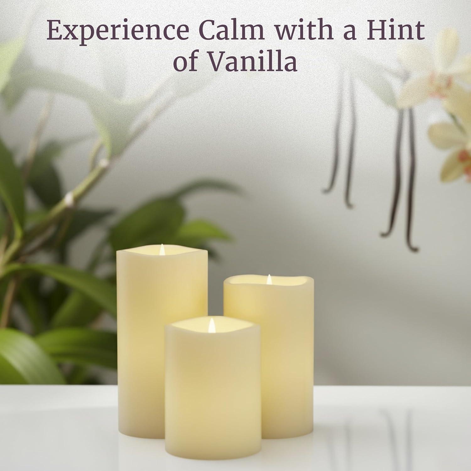 imageLavish Home 3Piece Battery Operated Candles Set LED Flameless Candles Battery Operated with Remote Controlled Real Wax for Home Wedding or Christmas Decor White