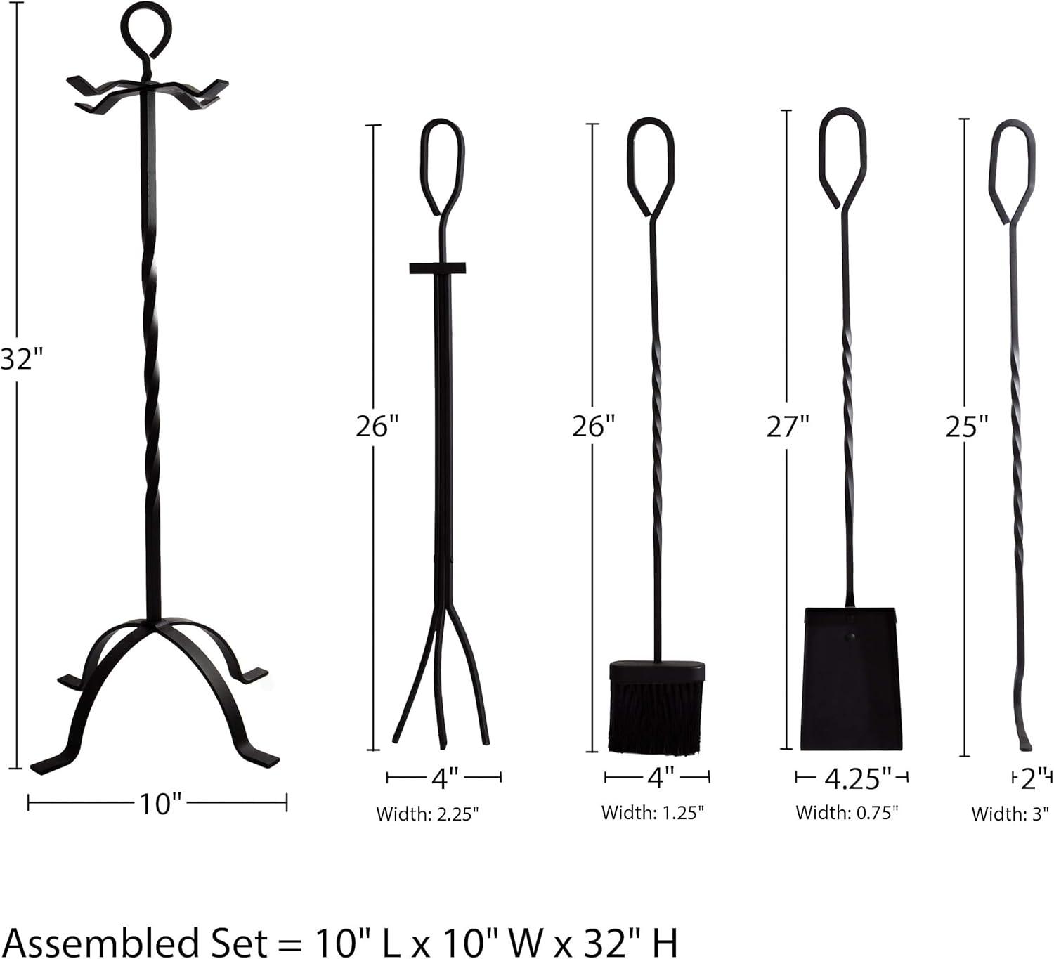 imageLavish Home 3Piece Fireplace Tool Set Medieval Knight Cast Iron Statue Holds Heavy Duty Essential Tools Includes Shovel Broom ampamp PokerTool Set