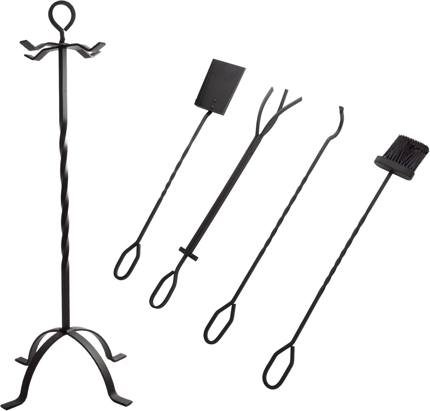 imageLavish Home 3Piece Fireplace Tool Set Medieval Knight Cast Iron Statue Holds Heavy Duty Essential Tools Includes Shovel Broom ampamp PokerTool Set
