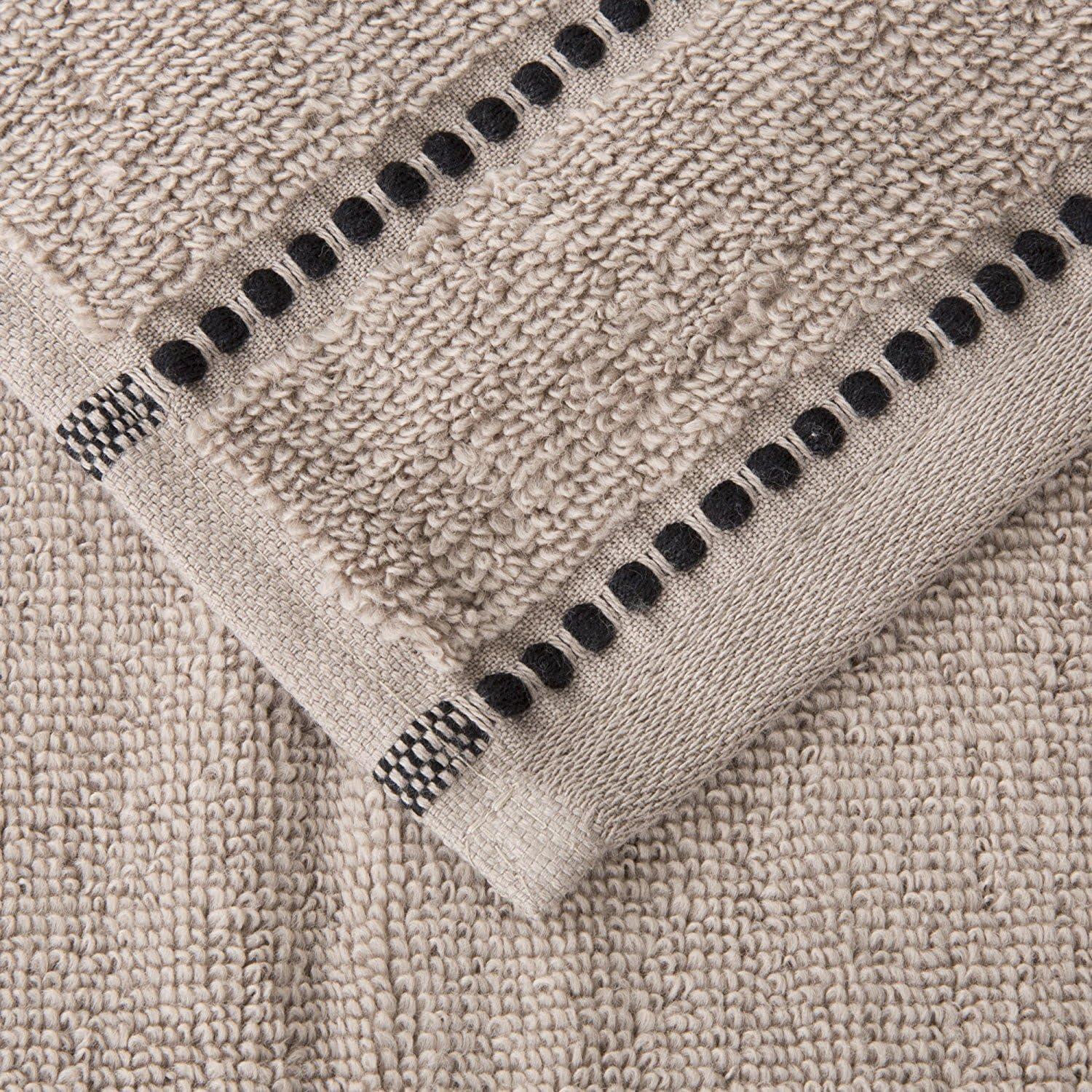 imageLavish Home 6 Piece Bathroom Towels Set 525GSM 100 Cotton Bathroom Essentials 2 Bath Sheets 2 Hand Towels and 2 Wash Cloths for Bath Shower Gym Spa and Dorm Room Taupe