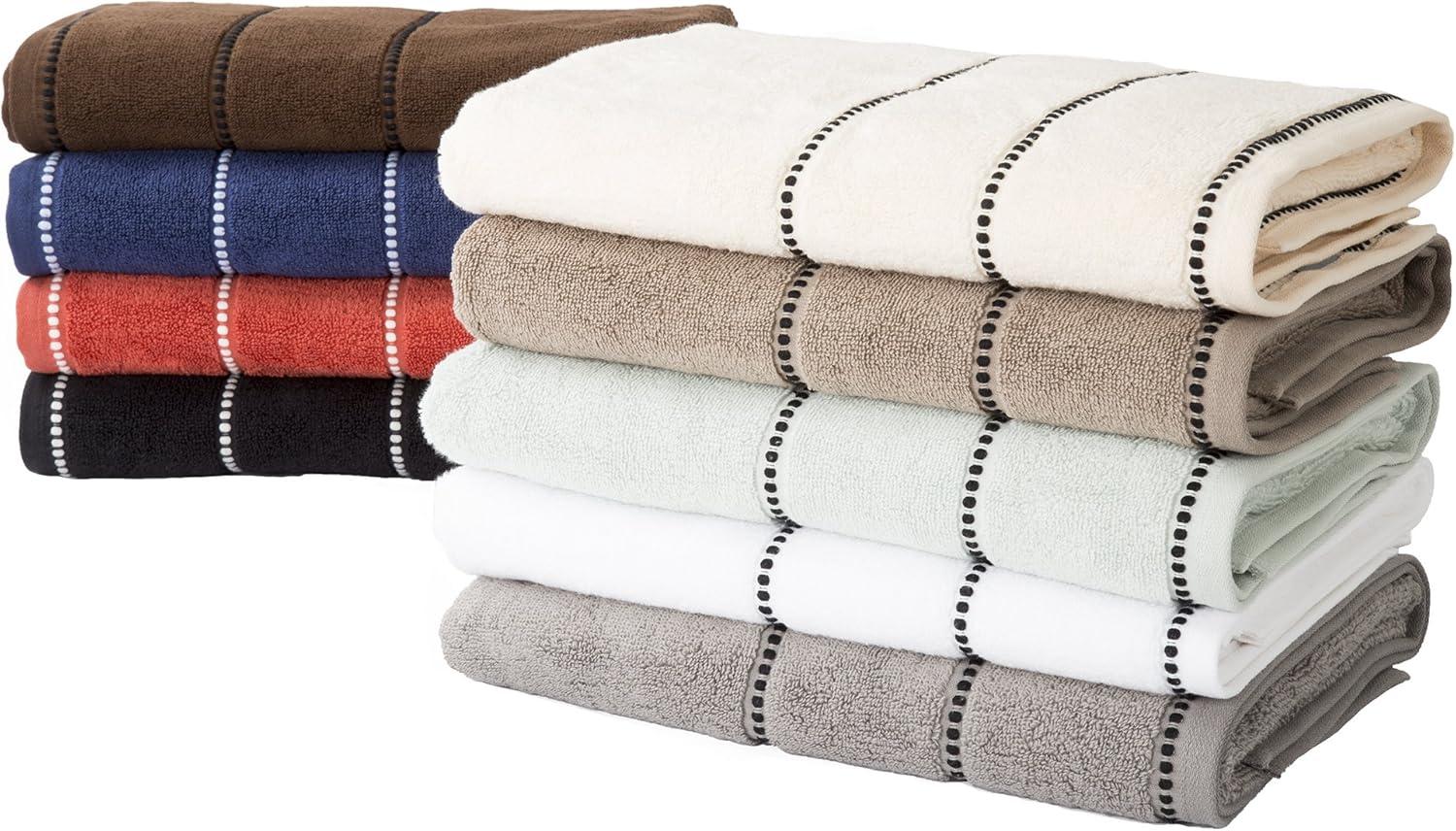imageLavish Home 6 Piece Bathroom Towels Set 525GSM 100 Cotton Bathroom Essentials 2 Bath Sheets 2 Hand Towels and 2 Wash Cloths for Bath Shower Gym Spa and Dorm Room Chocolate