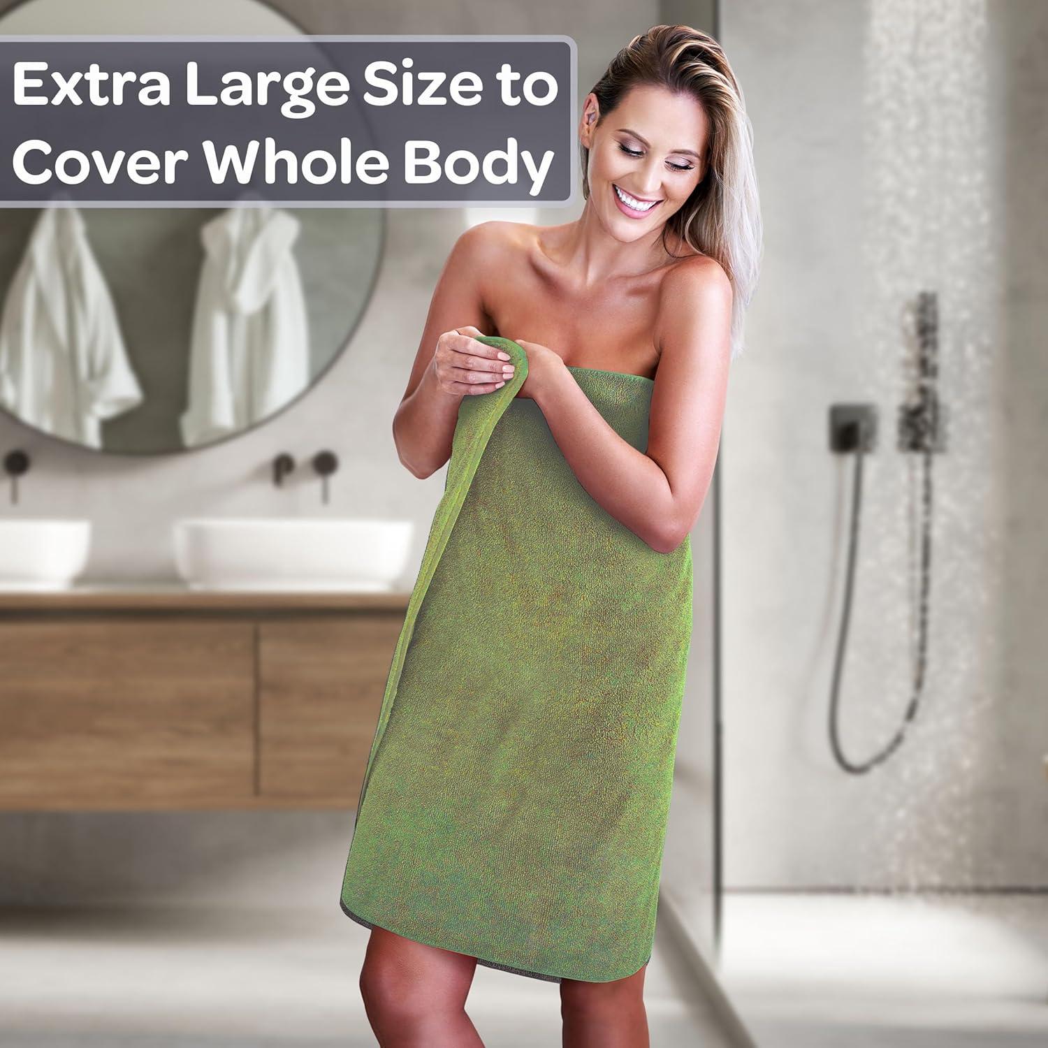 imageLavish Home 6 Piece Bathroom Towels Set 625GSM 100 Cotton Bathroom Essentials with 2 Absorbent Wash Cloths 2 Hand Cloths and 2 Bath Towel for Shower Gym Dorm and Spa GreenGreen