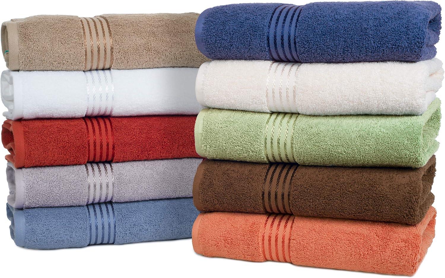 imageLavish Home 6 Piece Towel Set 625 GSM 100 Cotton Bathroom Accessories 2 Bath Towels 2 Hand Towels and 2 Wash Cloths Soft and Absorbent Bath Sheets for Shower Gym Dorm and Spa Taupe