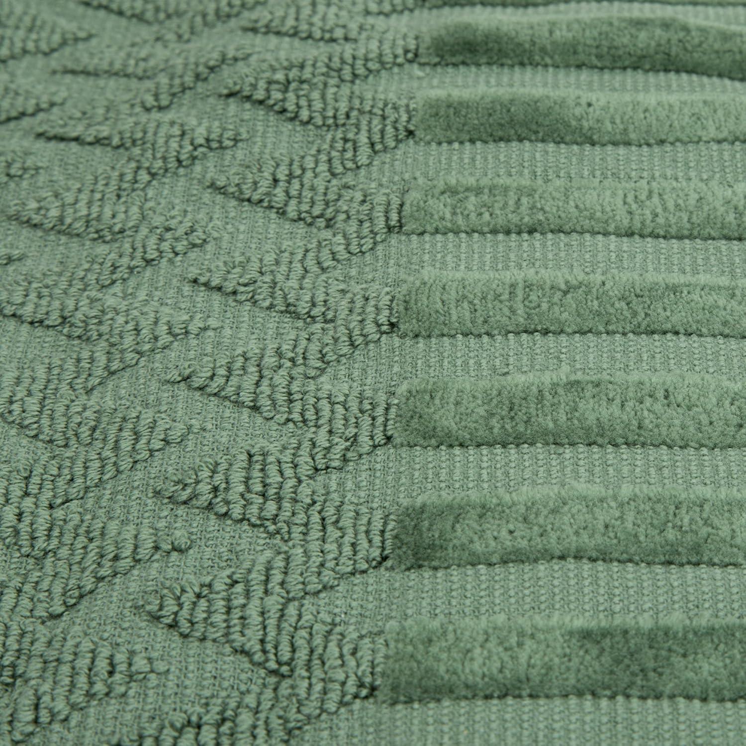imageLavish Home 6Piece Cotton Deluxe Plush Bath Towel Set Chevron Pattern Plush Sculpted Spa Luxury Decorative Body Hand and Face Towels Green