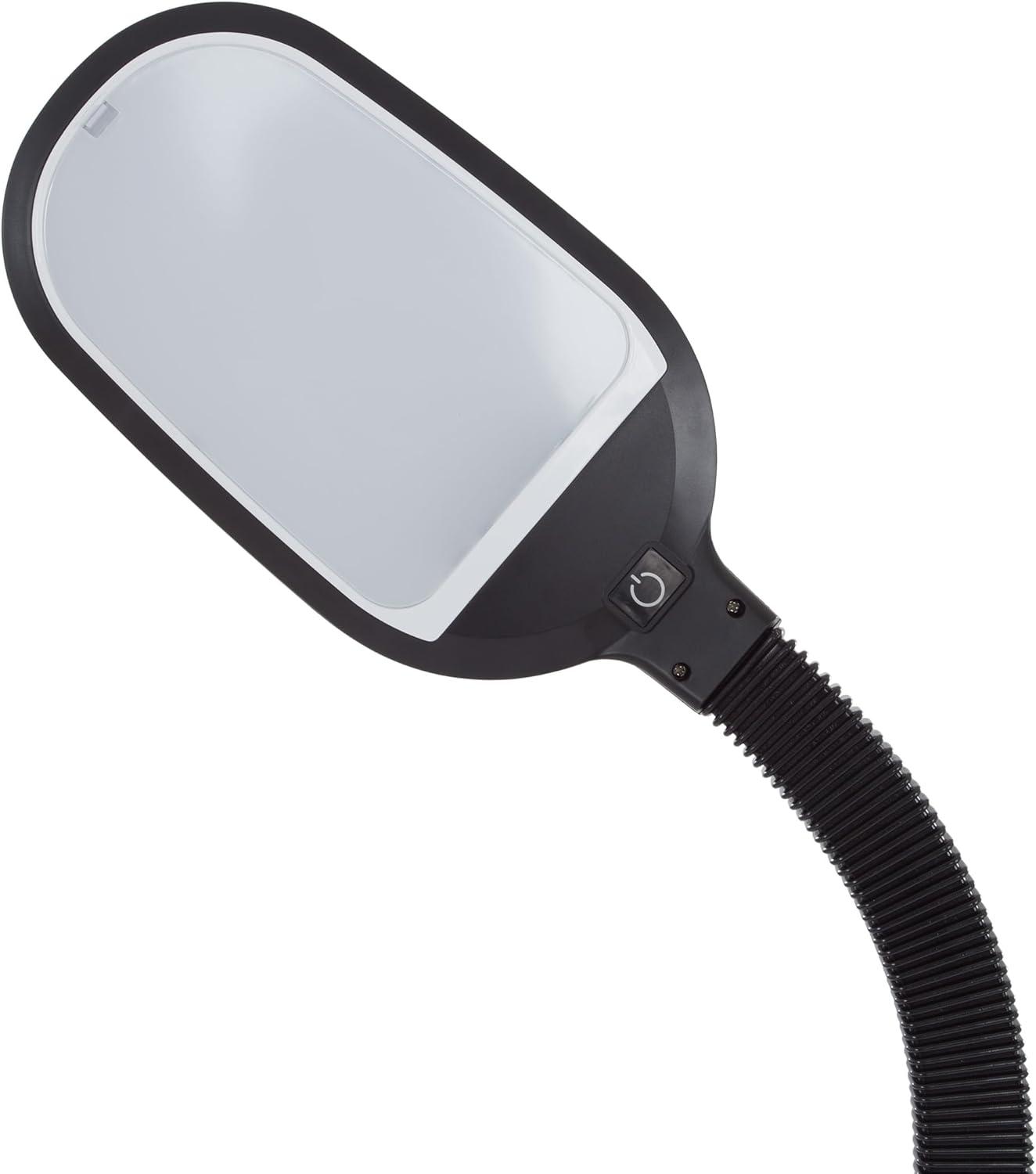 imageLavish Home Adjustable LED Floor Lamp with Bendable Neck Full Spectrum Natural Sunlight LED Lamp for Bedroom and Living Room Reading Craft and Esthetician Light Black