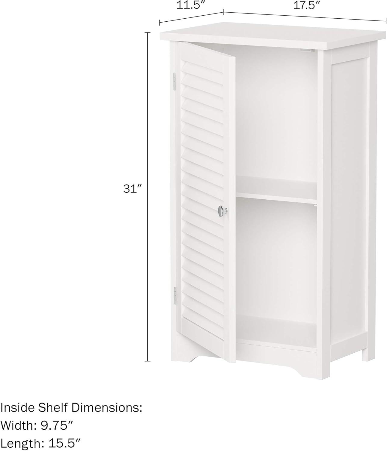 imageLavish Home Bathroom Cabinet Freestanding Storage Organizer for Towels or Laundry Room Adjustable Shelf and Shutter Style Door White