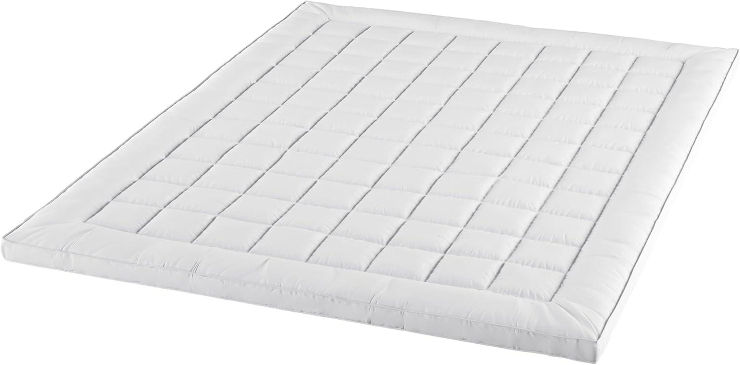 imageLavish Home Down Alternative Mattress Topper 233 Thread Count Hypoallergenic FiberFilled Twin Pad for Protection Cushion and Support WhiteWhite