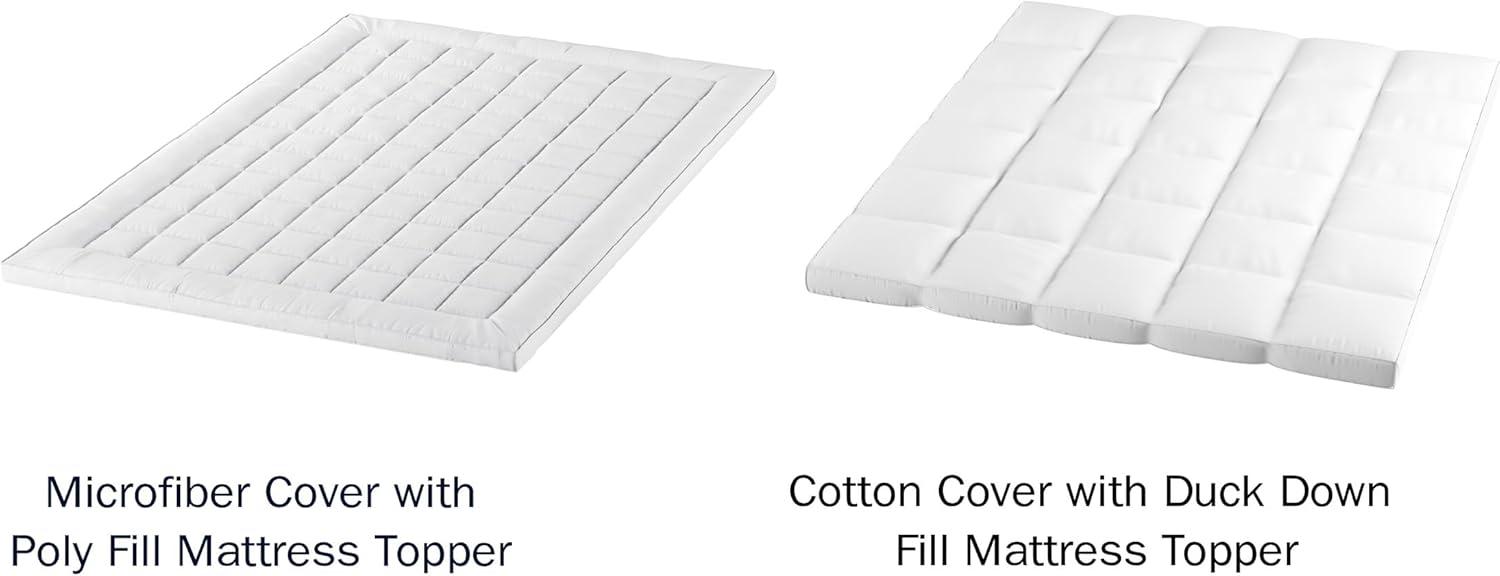 imageLavish Home Down Alternative Mattress Topper 233 Thread Count Hypoallergenic FiberFilled Twin Pad for Protection Cushion and Support WhiteWhite