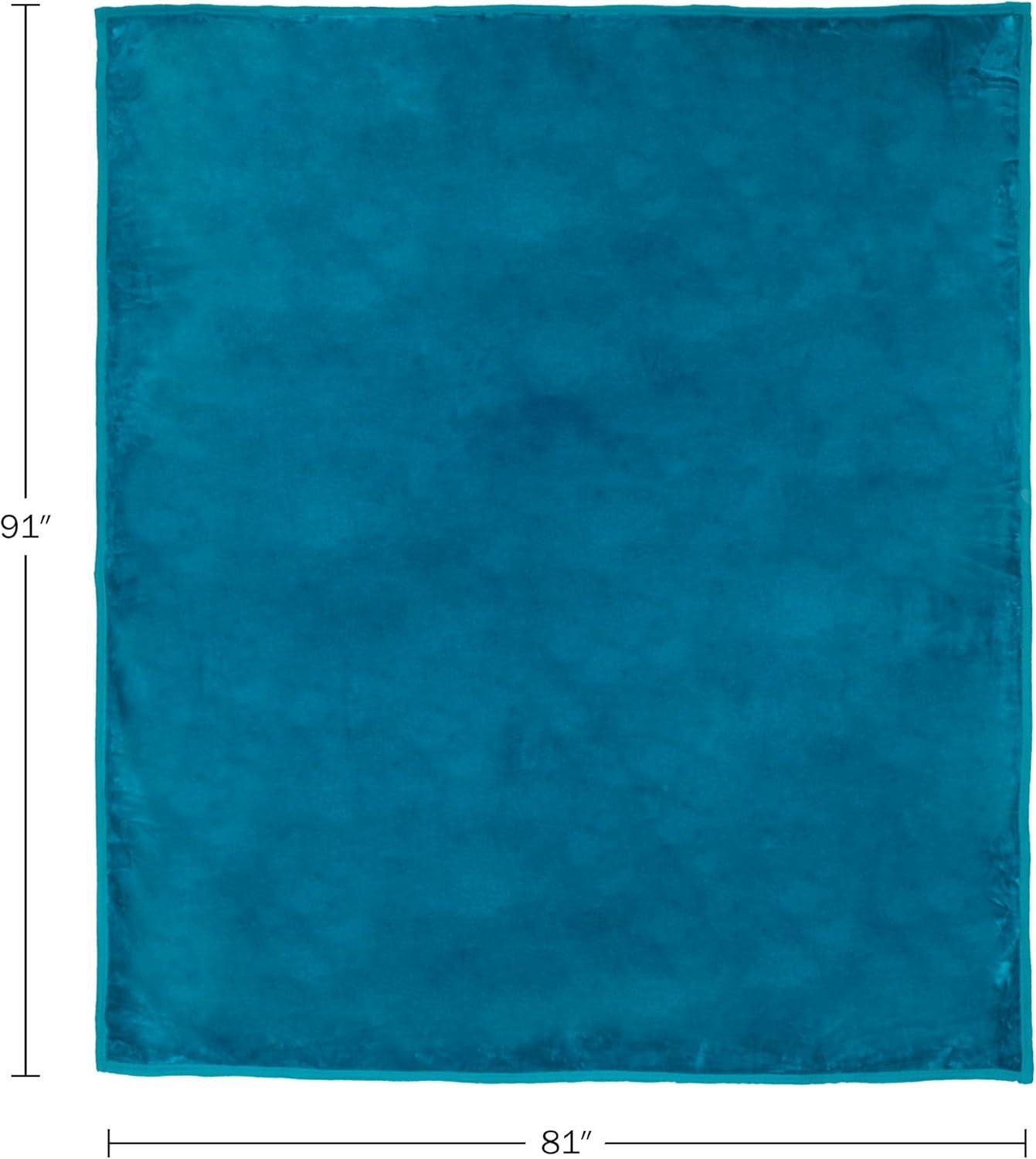 imageLavish Home Faux Fur Throw Blanket Oversized 91x81 MachineWashable Bedding MinkStyle 78lb Heavy Blanket for Bed or Sofa AquaAqua