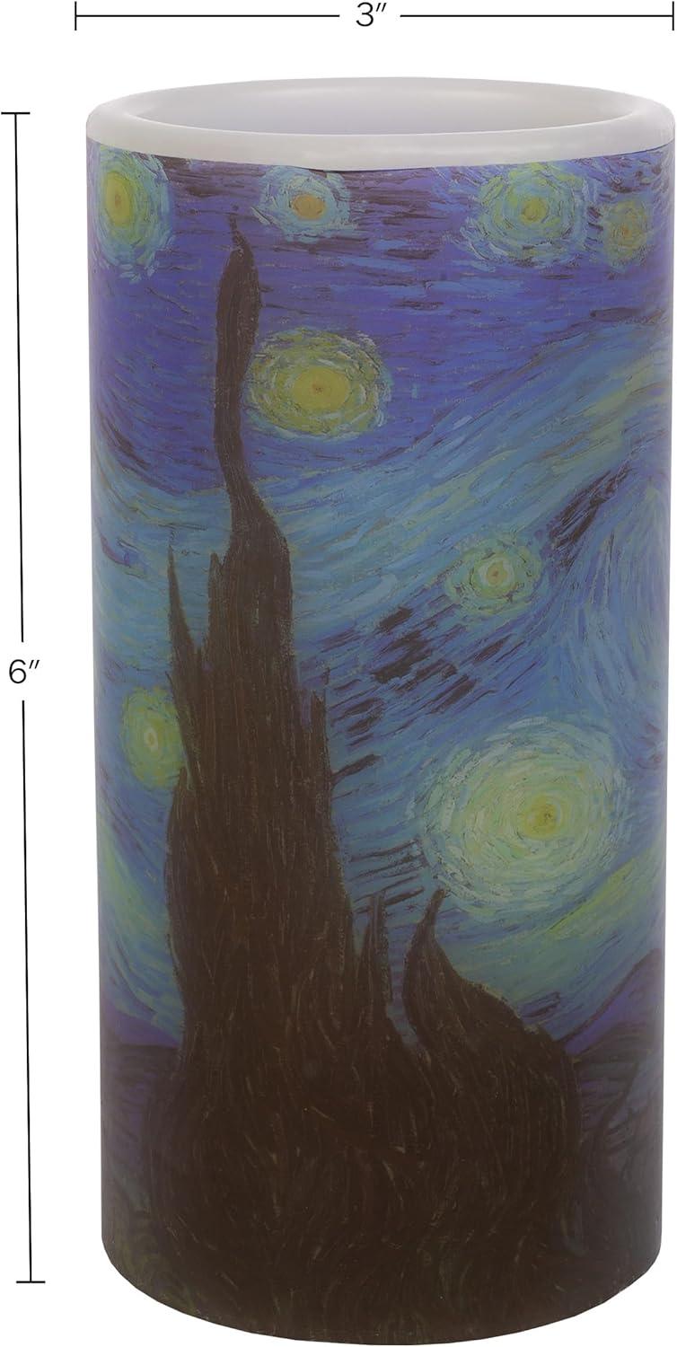imageLavish Home Flameless Candles Van Gogh Starry Night Battery Operated Candles with Remote and Flickering Light for Home Dcor