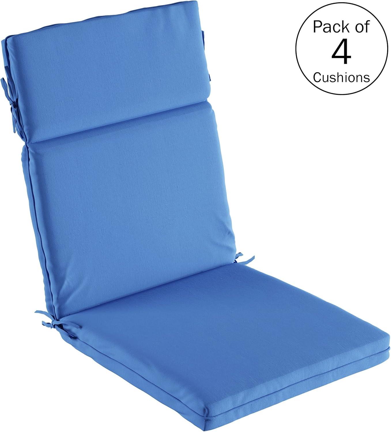 imageLavish Home HighBack Patio Cushion for Outdoor Furniture Adirondack Rocking or Dining Chairs Red Fabric with Piping ampamp Ties by LHC 1 Count Pack of 1Blue