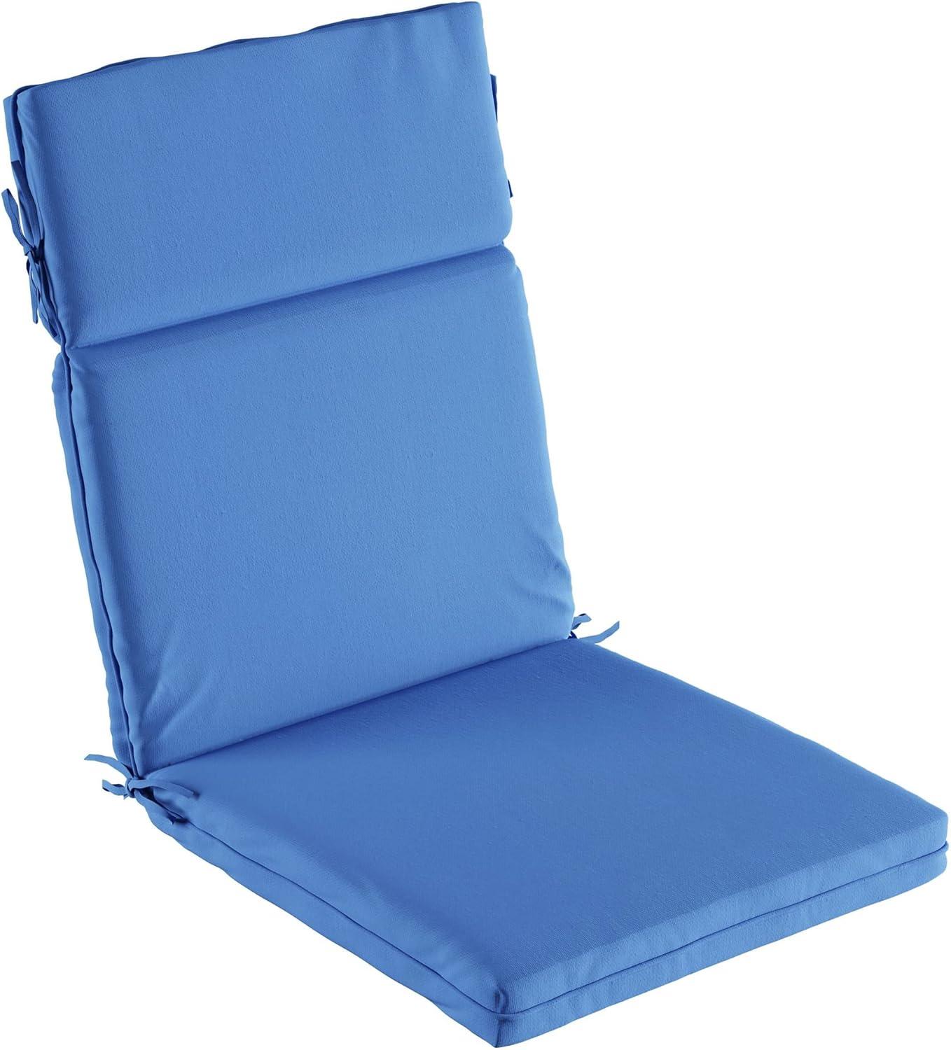 imageLavish Home HighBack Patio Cushion for Outdoor Furniture Adirondack Rocking or Dining Chairs Red Fabric with Piping ampamp Ties by LHC 1 Count Pack of 1Blue