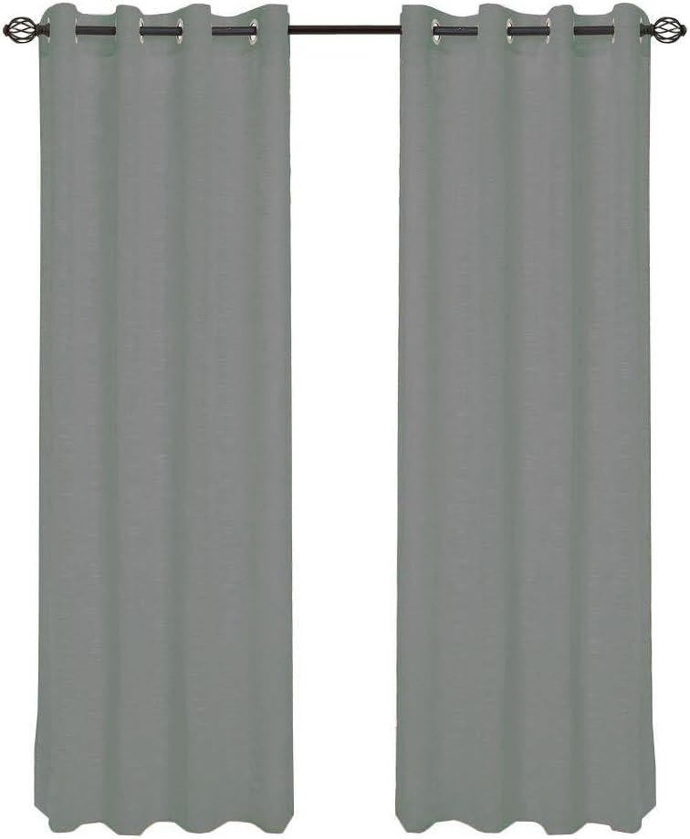 imageLavish Home Mia Jacquard Grommet Curtain Panel GreyDark Grey