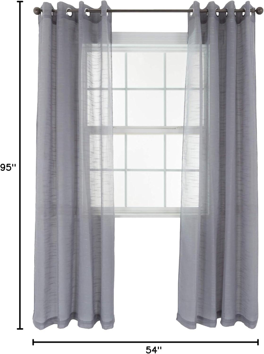 imageLavish Home Mia Jacquard Grommet Curtain Panel GreyGrey