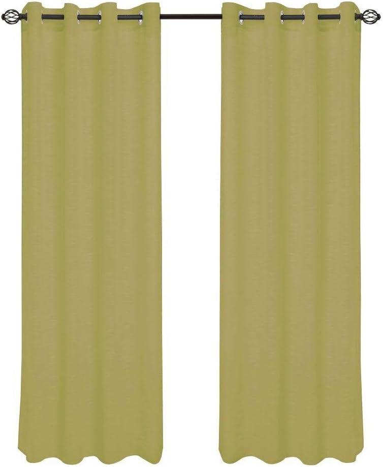imageLavish Home Mia Jacquard Grommet Curtain Panel GreyLight Green