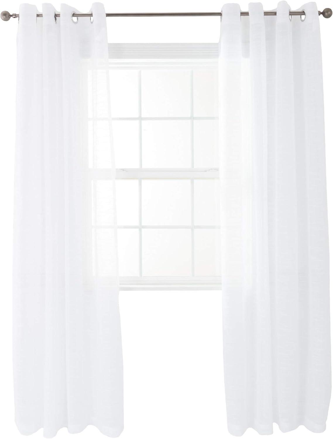 imageLavish Home Mia Jacquard Grommet Curtain Panel GreyWhite