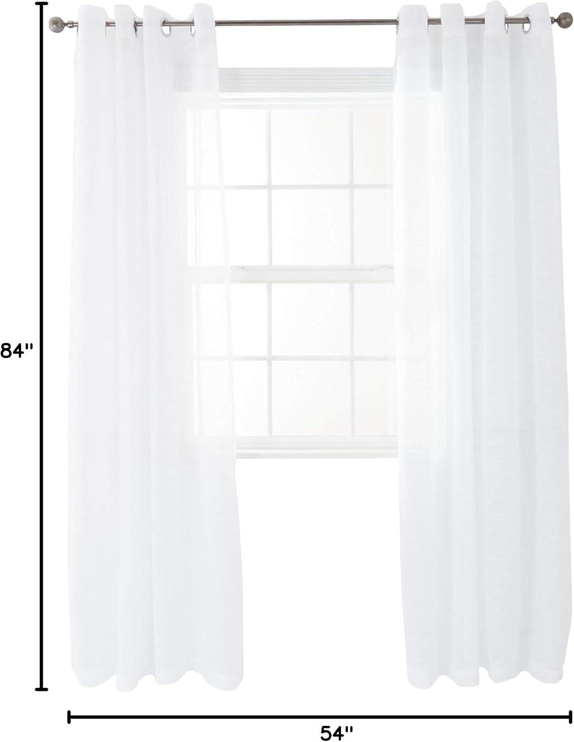 imageLavish Home Mia Jacquard Grommet Curtain Panel GreyWhite