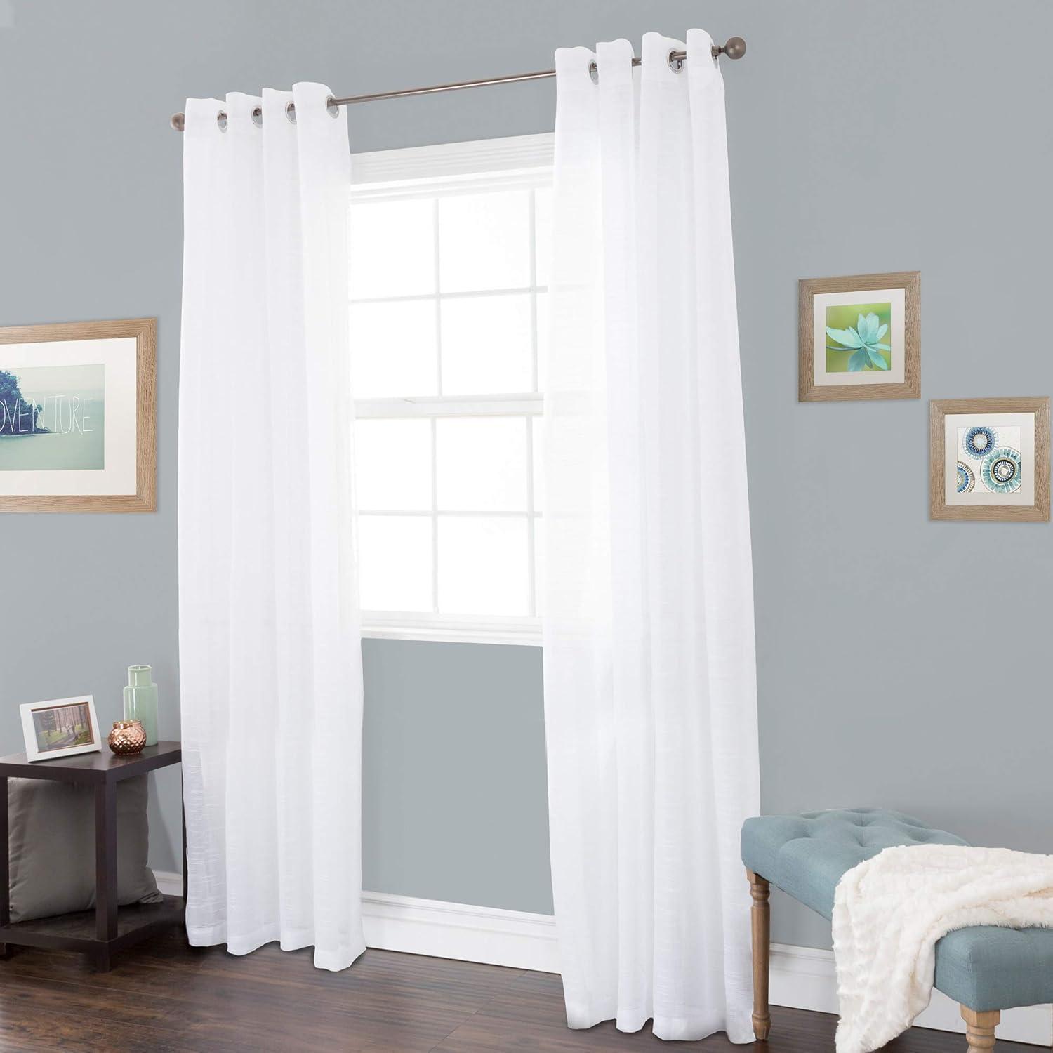 imageLavish Home Mia Jacquard Grommet Curtain Panel GreyWhite
