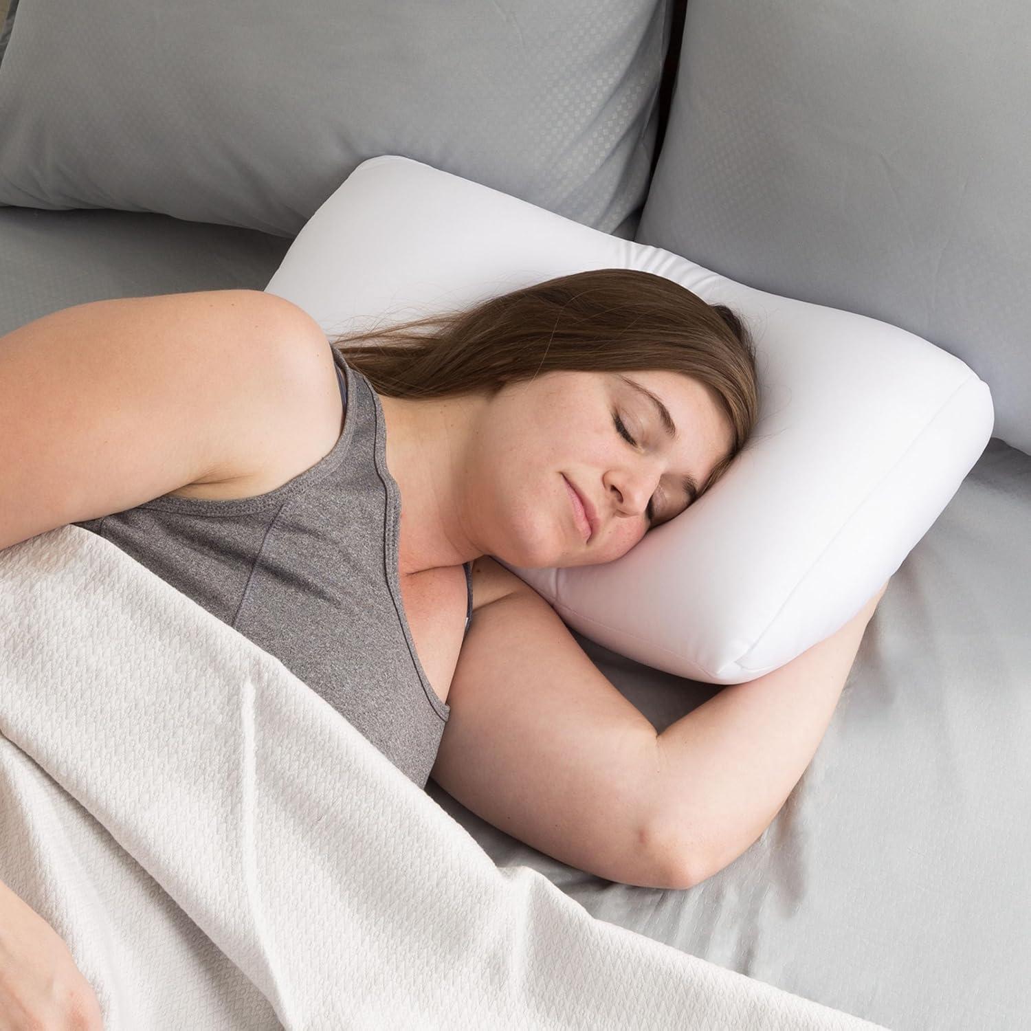 imageLavish Home Microbead Pillow Moldable and Temperature Regulating Cushion Ergonomic Pillow Head Neck and Shoulders Comfort for Restful Sleep and Travel White