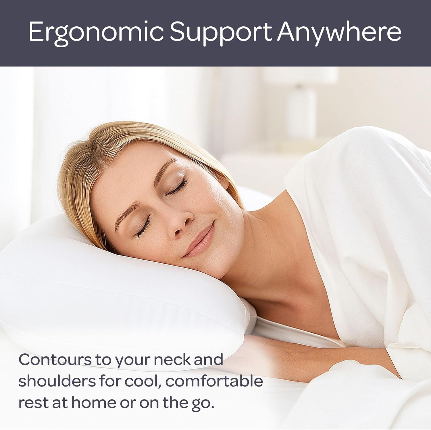 imageLavish Home Microbead Pillow Moldable and Temperature Regulating Cushion Ergonomic Pillow Head Neck and Shoulders Comfort for Restful Sleep and Travel White