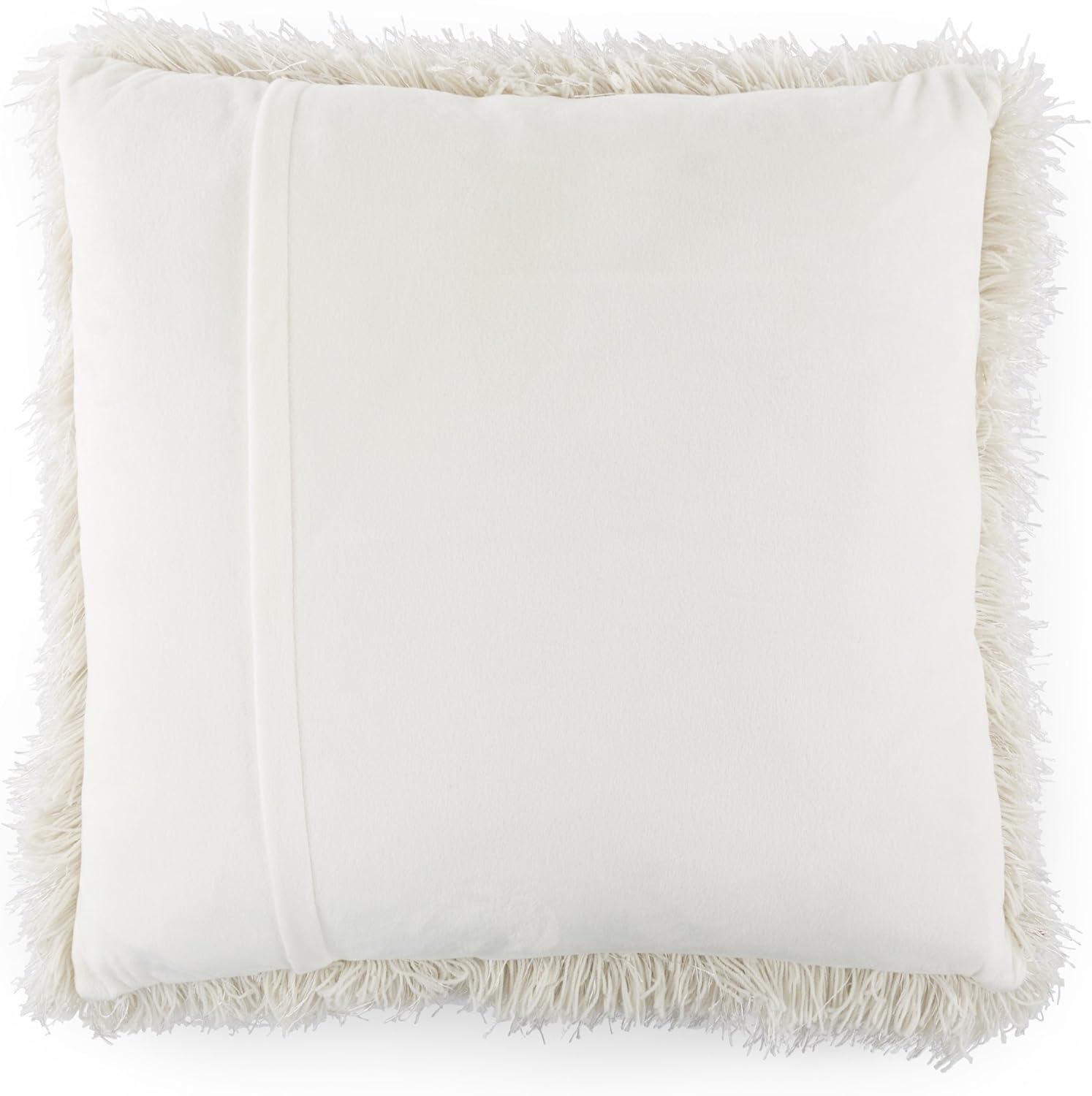 imageLavish Home Oversized Floor or Throw Pillow Square Luxury Plush Shag Faux Fur Glam Decor Cushion for Bedroom Living Room or Dorm MochaBeige