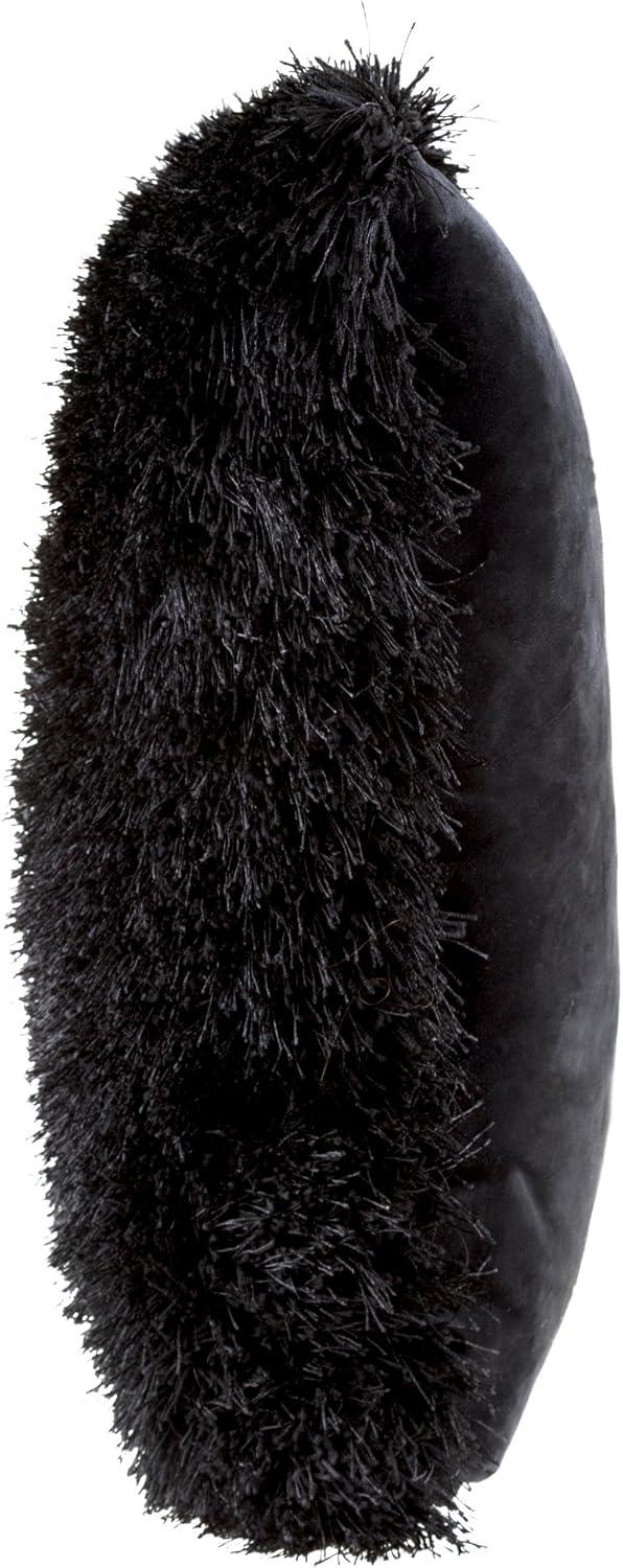 imageLavish Home Oversized Floor or Throw Pillow Square Luxury Plush Shag Faux Fur Glam Decor Cushion for Bedroom Living Room or Dorm MochaBlack