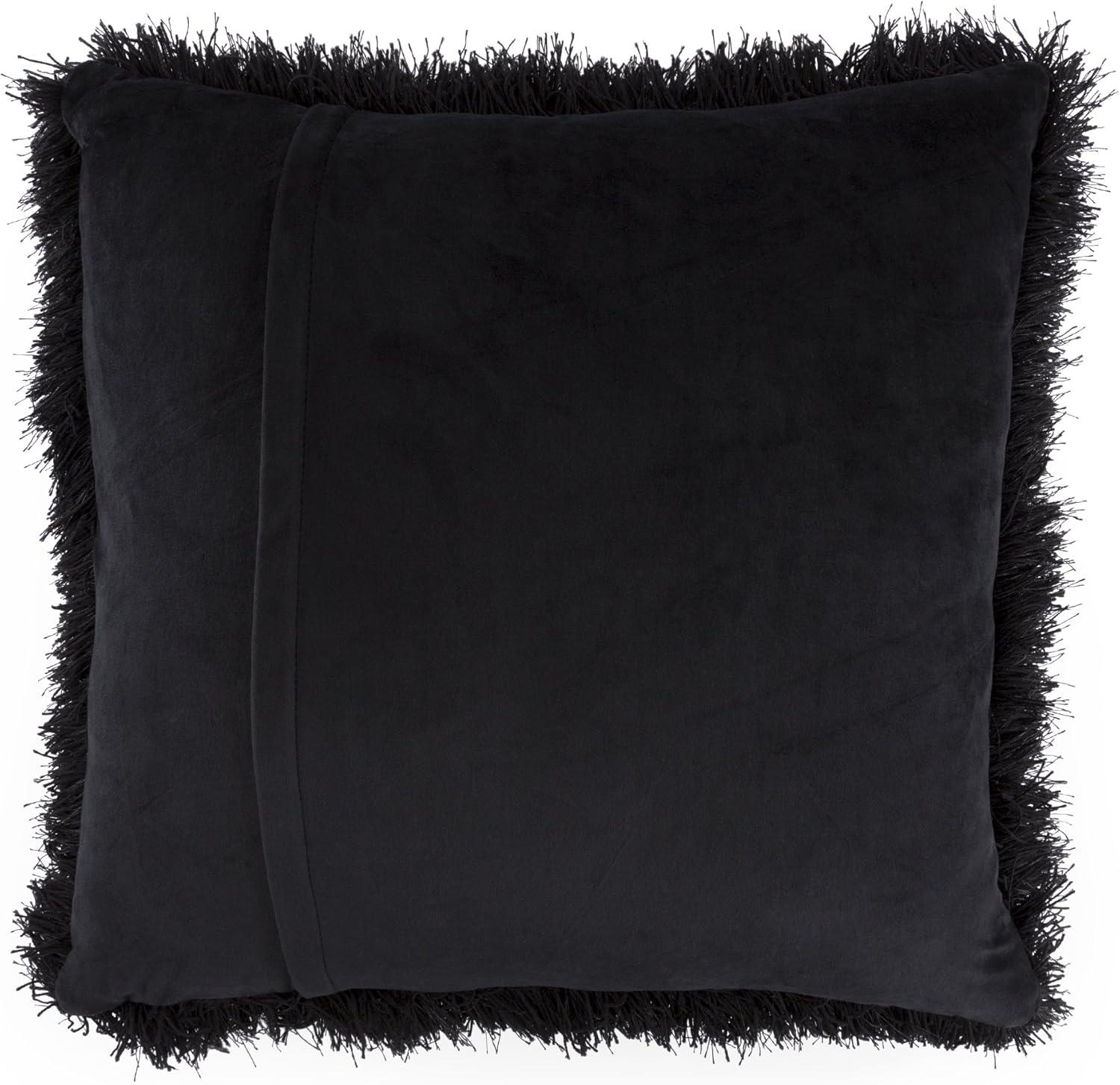 imageLavish Home Oversized Floor or Throw Pillow Square Luxury Plush Shag Faux Fur Glam Decor Cushion for Bedroom Living Room or Dorm MochaBlack