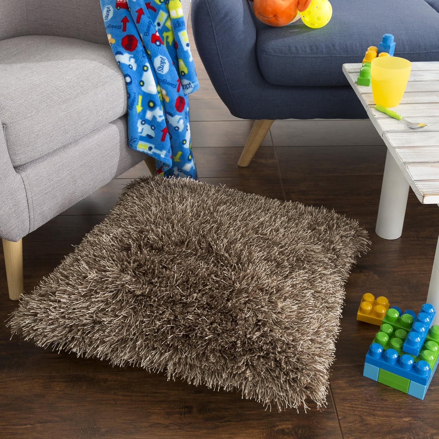 imageLavish Home Oversized Floor or Throw Pillow Square Luxury Plush Shag Faux Fur Glam Decor Cushion for Bedroom Living Room or Dorm MochaMocha