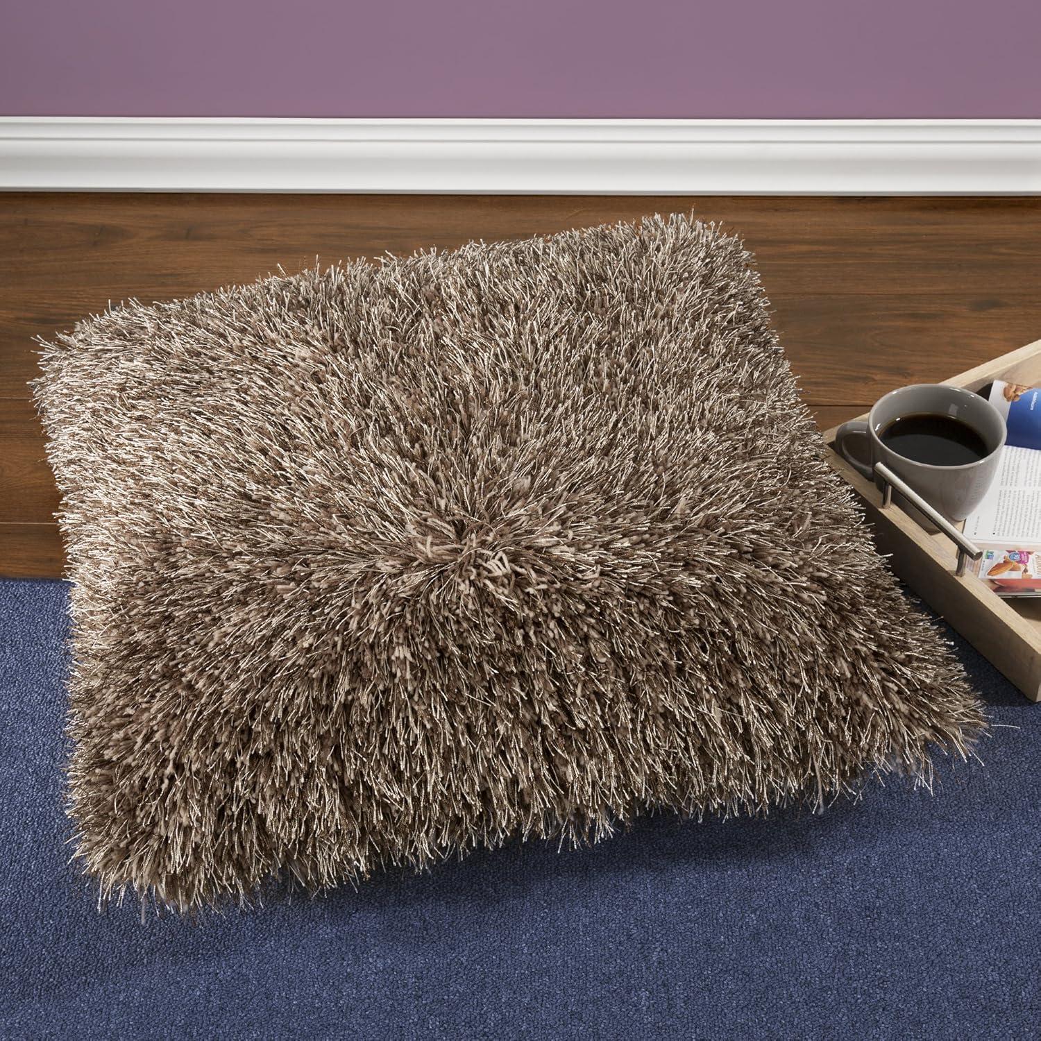 imageLavish Home Oversized Floor or Throw Pillow Square Luxury Plush Shag Faux Fur Glam Decor Cushion for Bedroom Living Room or Dorm MochaMocha