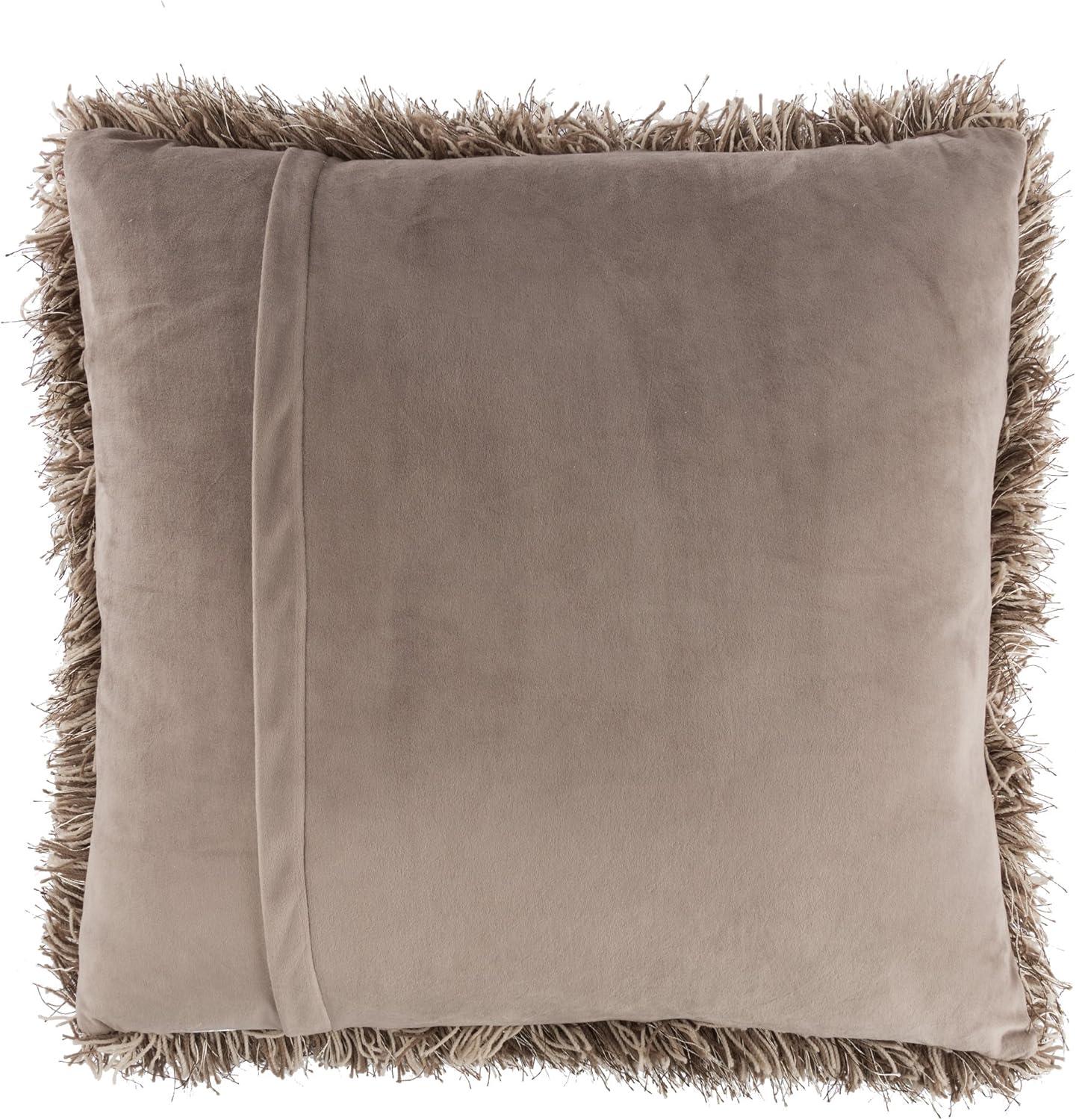 imageLavish Home Oversized Floor or Throw Pillow Square Luxury Plush Shag Faux Fur Glam Decor Cushion for Bedroom Living Room or Dorm MochaMocha