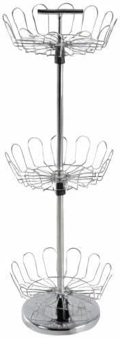 imageLavish Home Rotating Shoe Rack Organizer 3Tier Shoe Storage Organizer Holds 18 Pairs Freestanding Vertical Carousel with Metal Adjustable Racks Chrome
