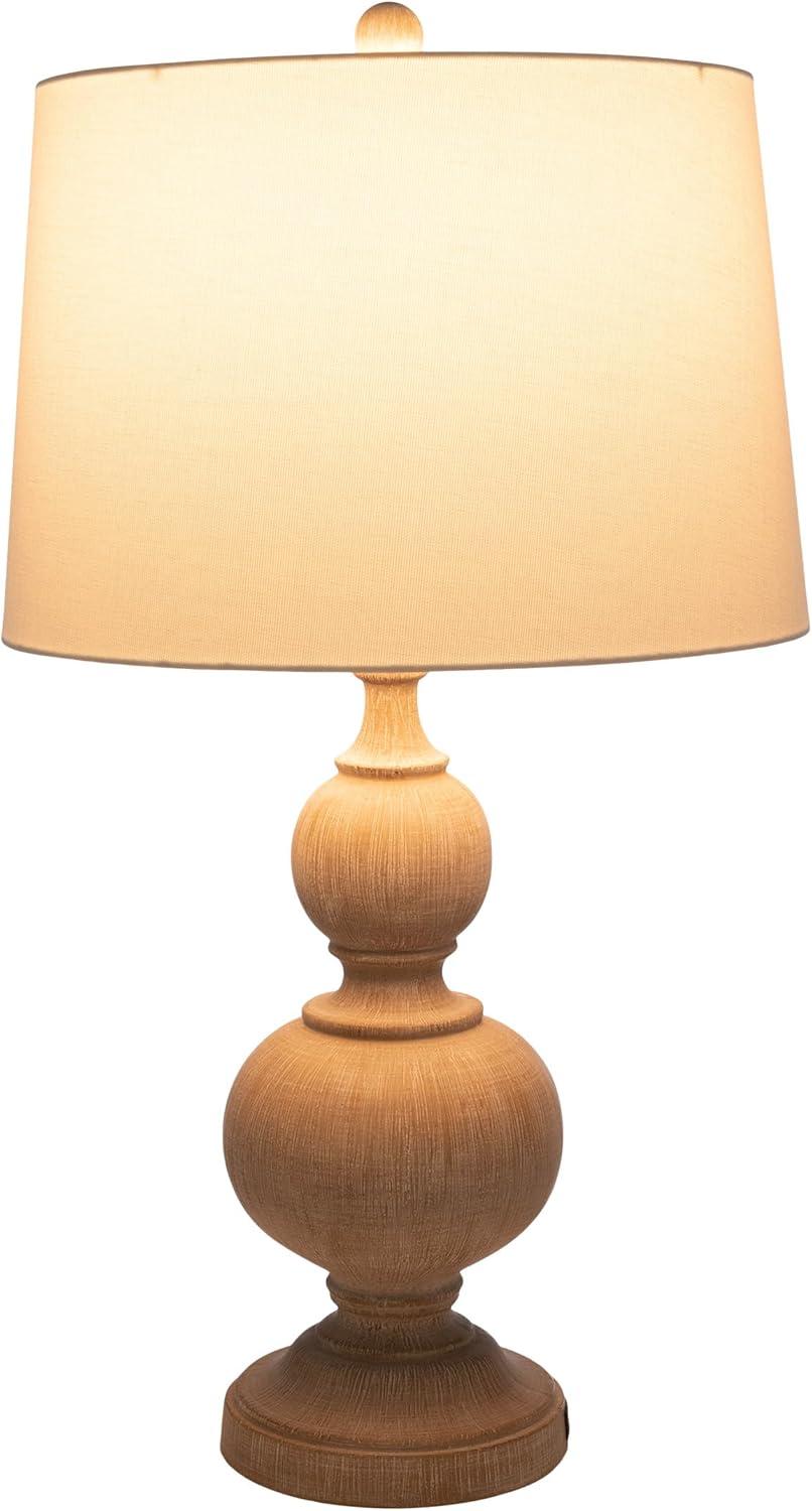 imageLavish Home Set of 2 Table Lamps Lamps with USB Charging Ports and LED Bulbs Included for Living Room Office or Bedroom Decor Whitewash